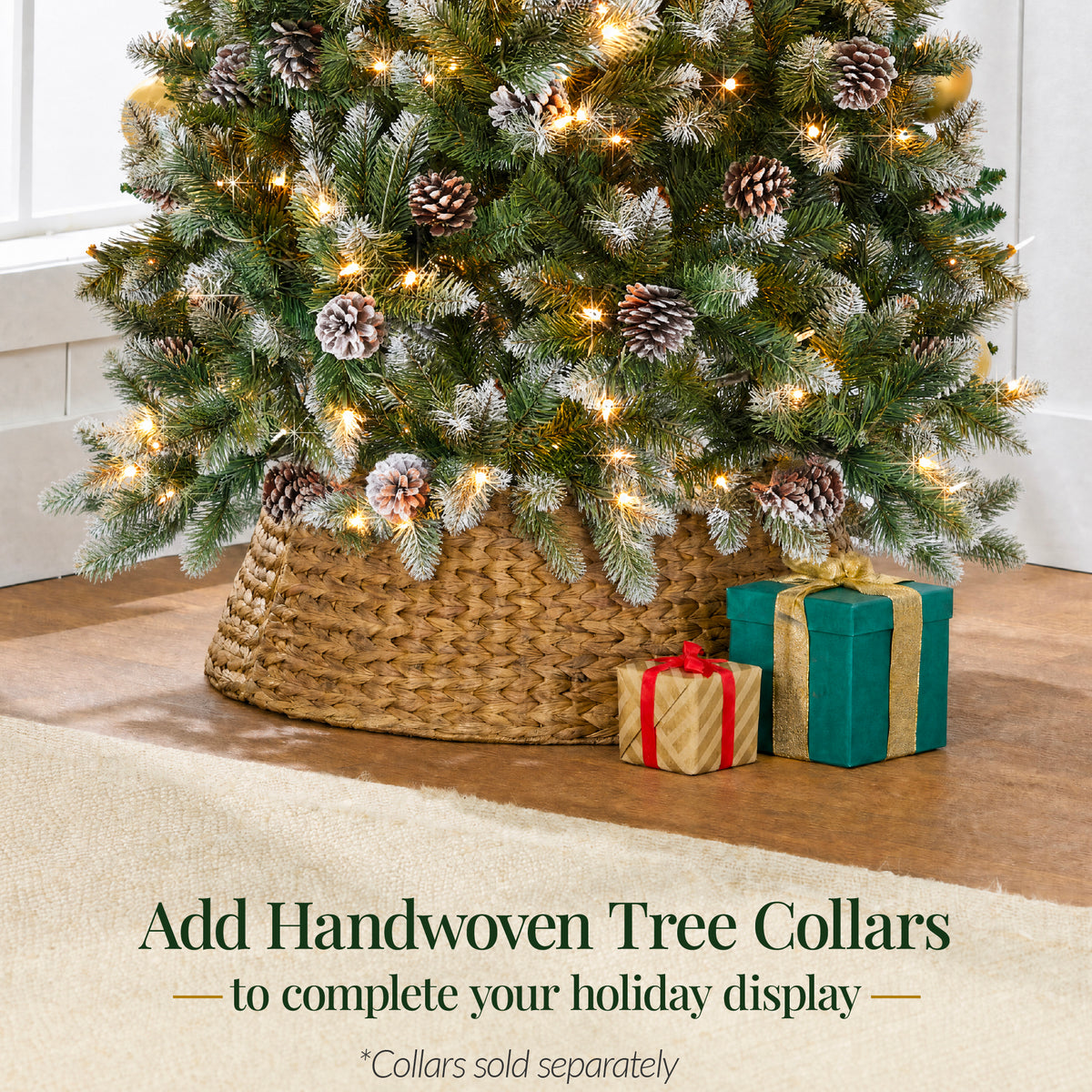 Artificial Christmas Tree with Viral Twinkling Lights, PreLit Frosted Pine