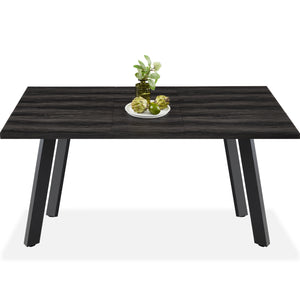 Modern Extendable Dining Table w/ Leaf Extension, 2 Locks - 47 to 63in