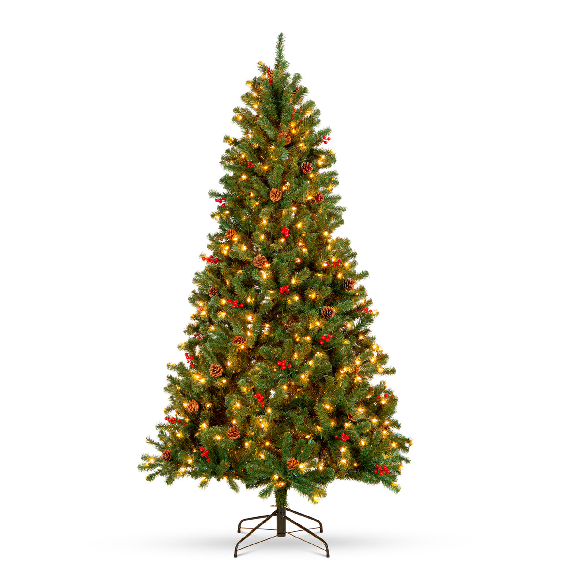 Pre-Lit Pre-Decorated Artificial Christmas Tree Spruce w/Twinkling LEDs