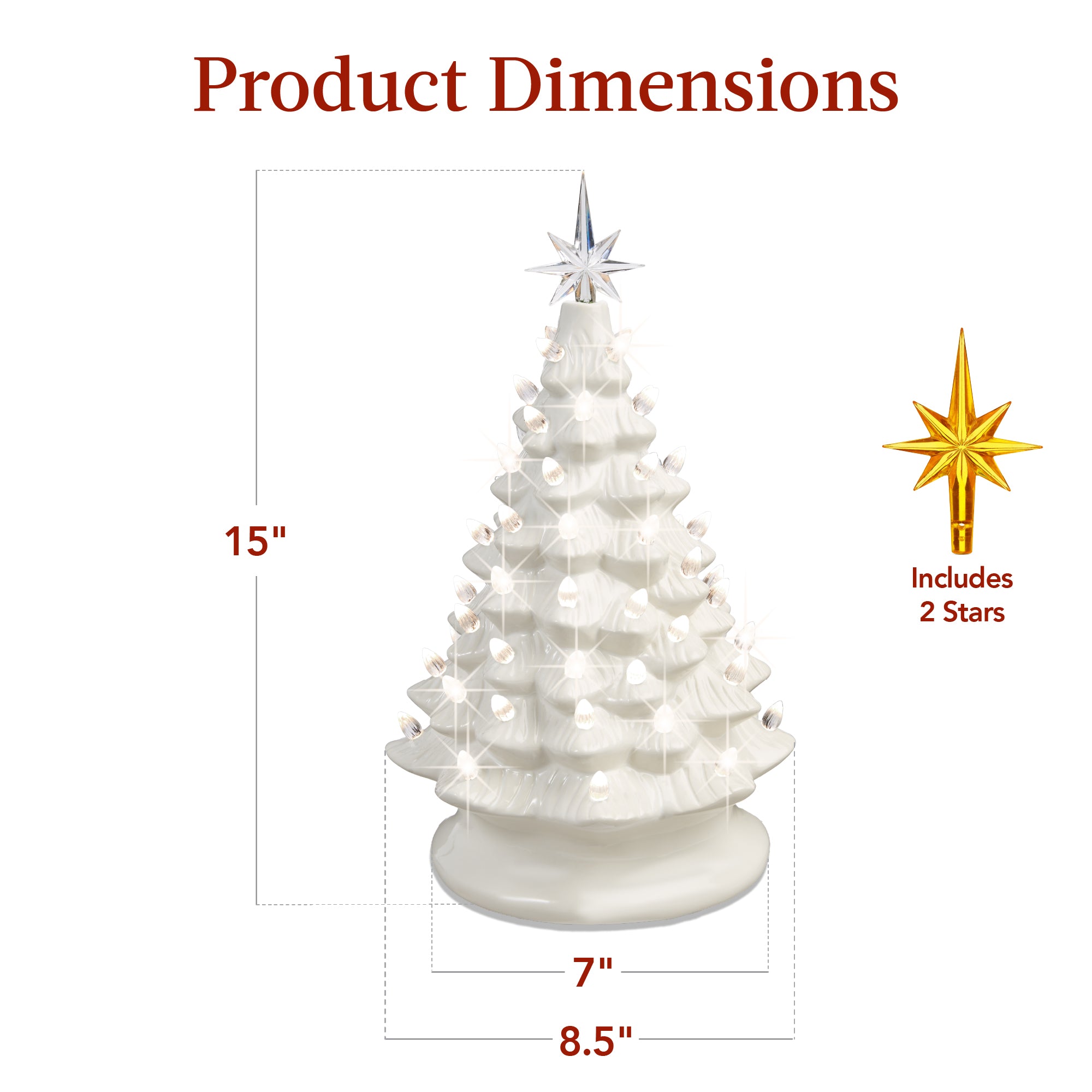 Best Choice Products 15in Pre-Lit Hand-Painted Ceramic Tabletop Christmas Tree w/ 64 Lights - Green