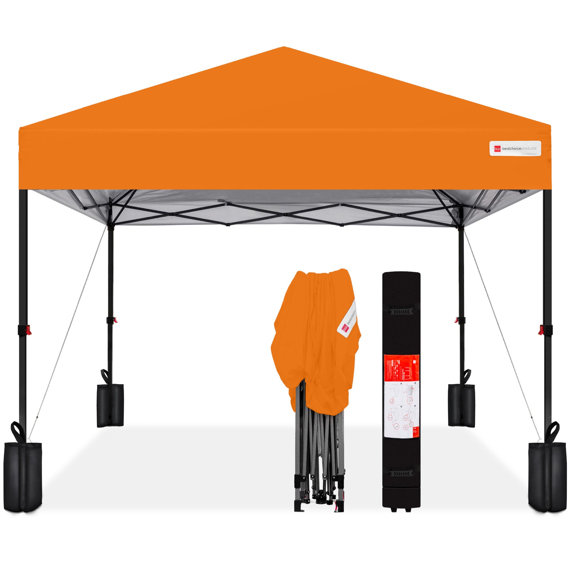 Instant Up Camopy 組み立て式 One-Person Setup Instant Pop Up Canopy w/ Case, 4 Weight Bags