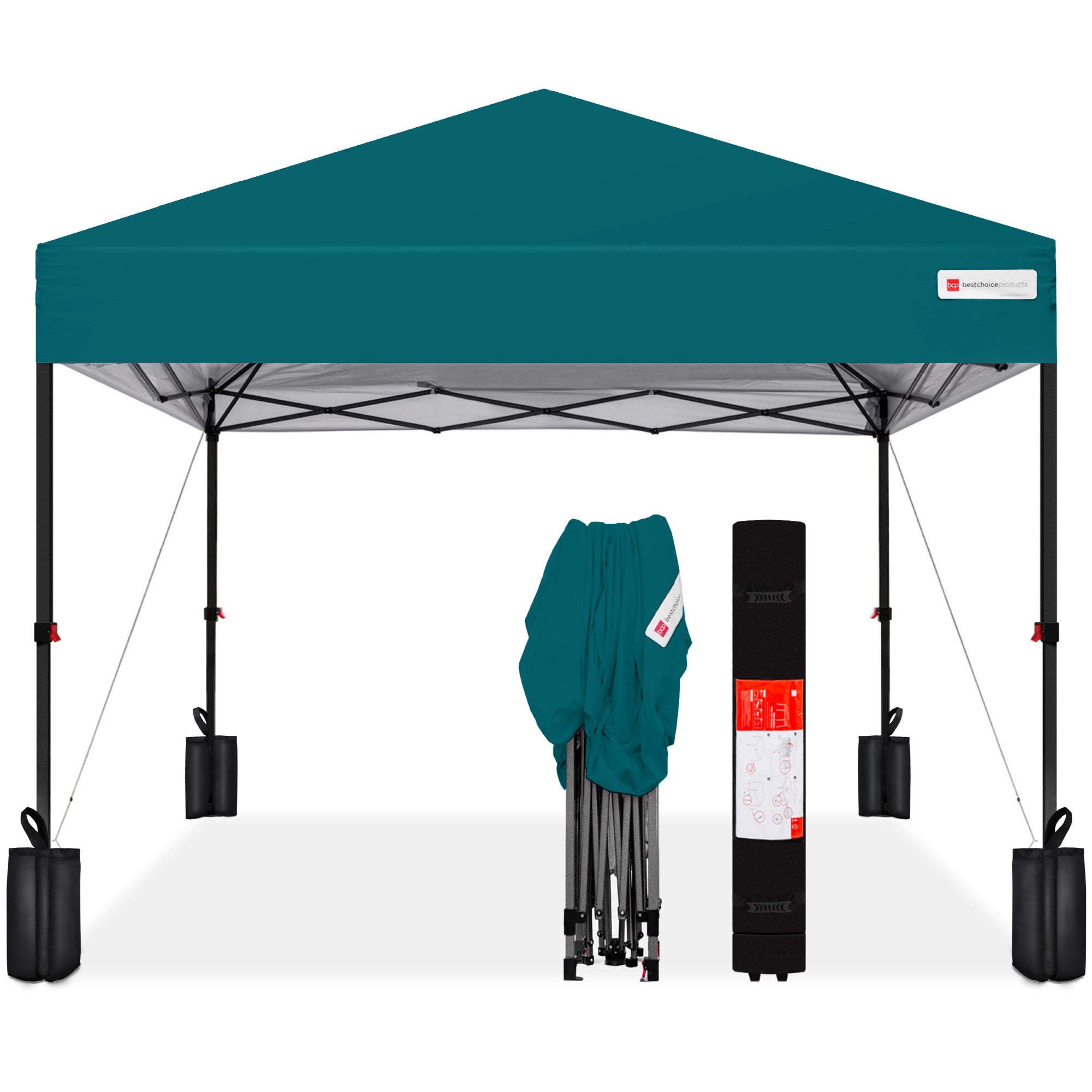 Instant Up Camopy 組み立て式 One-Person Setup Instant Pop Up Canopy w/ Case, 4 Weight Bags