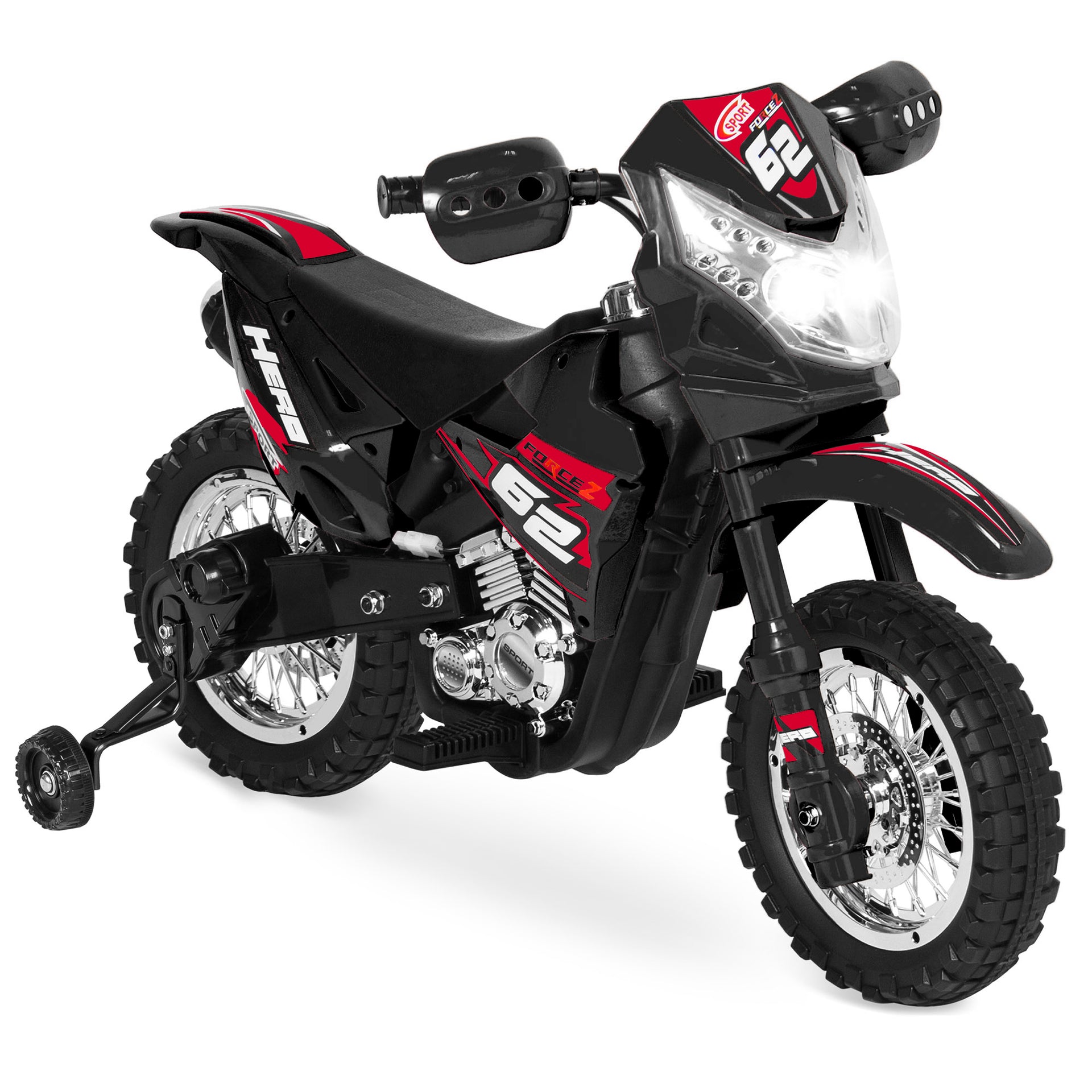 6V Electric Ride On Motorcycle Toy w Training Wheels Lights Music