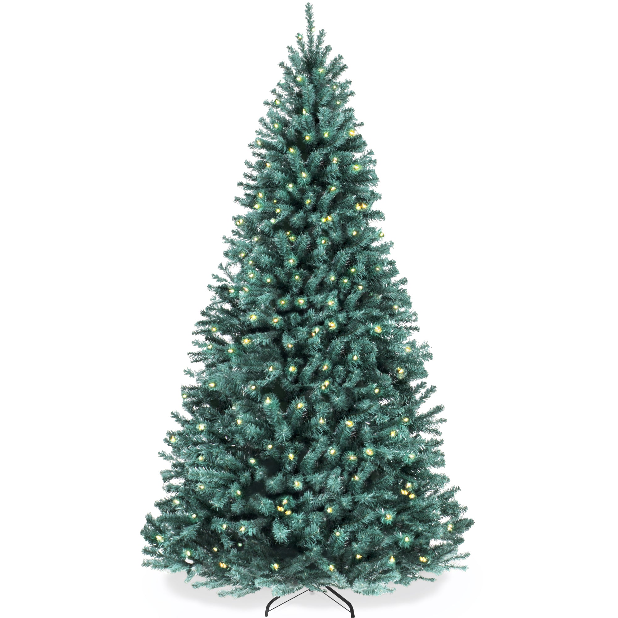 Pre-Lit Blue Spruce Christmas Tree w/ Foldable Base, Incandescent