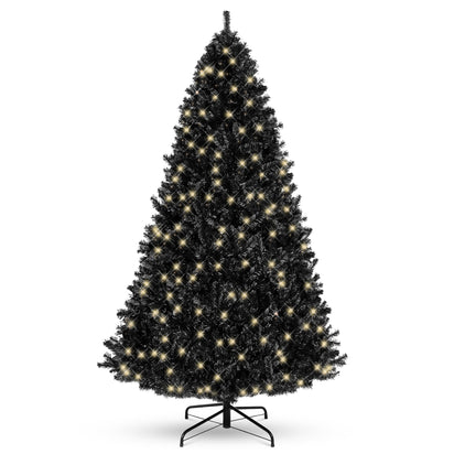 Pre-Lit Artificial Christmas Tree with Tips, Lights, Metal Stand