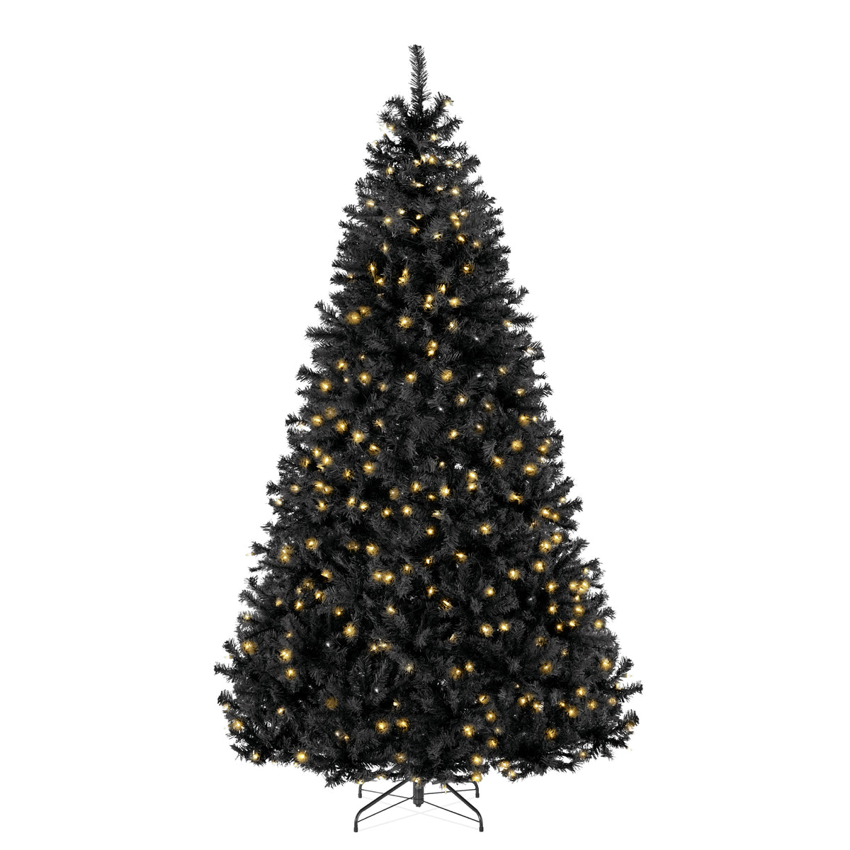 Black Artificial Christmas Tree with Viral Twinkling Lights, Pre-Lit Pine
