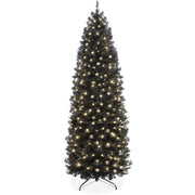 Pre-Lit Black Artificial Pencil Holiday Tree