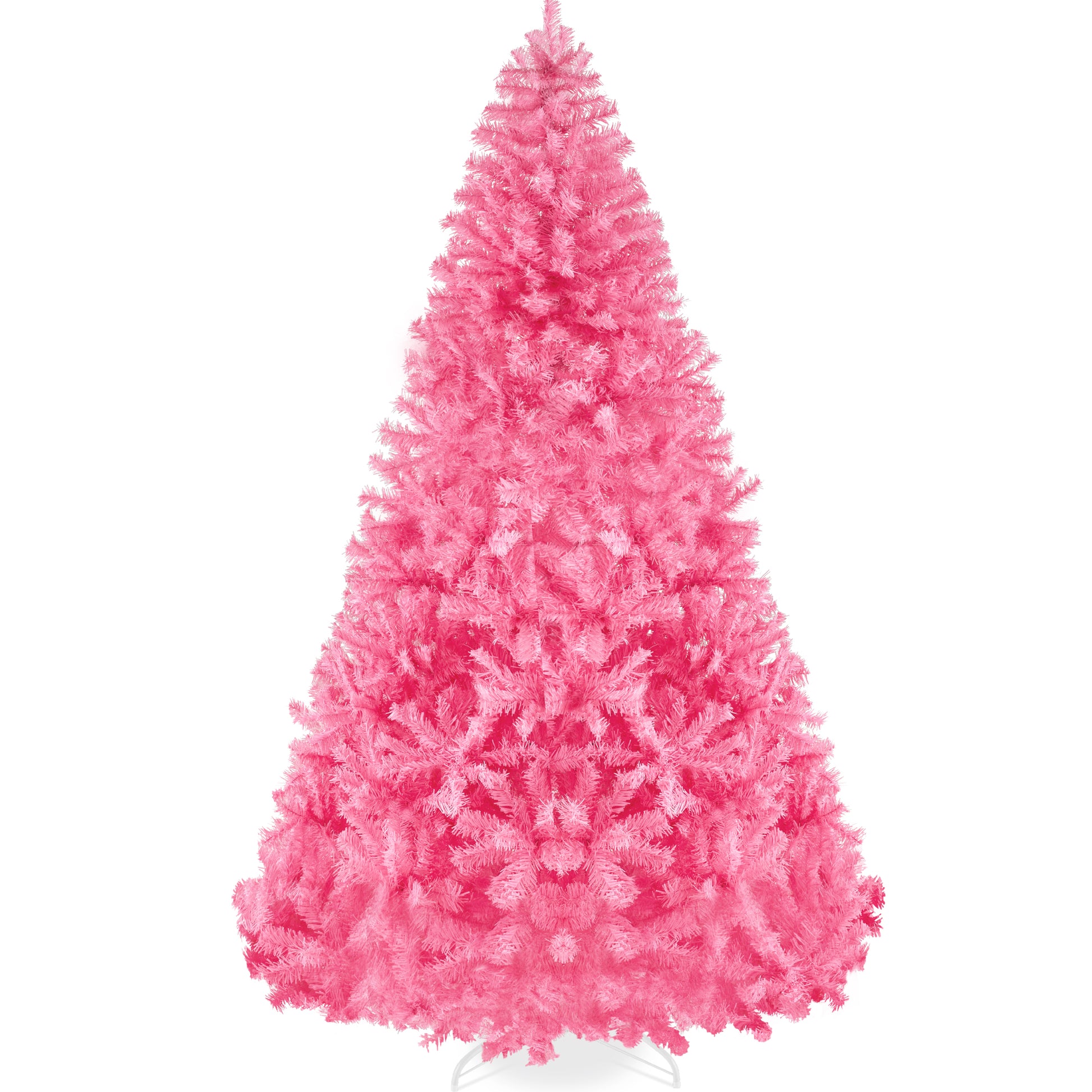 Artificial Pink Christmas Tree, Unlit Pine Design w/Easy Assembly