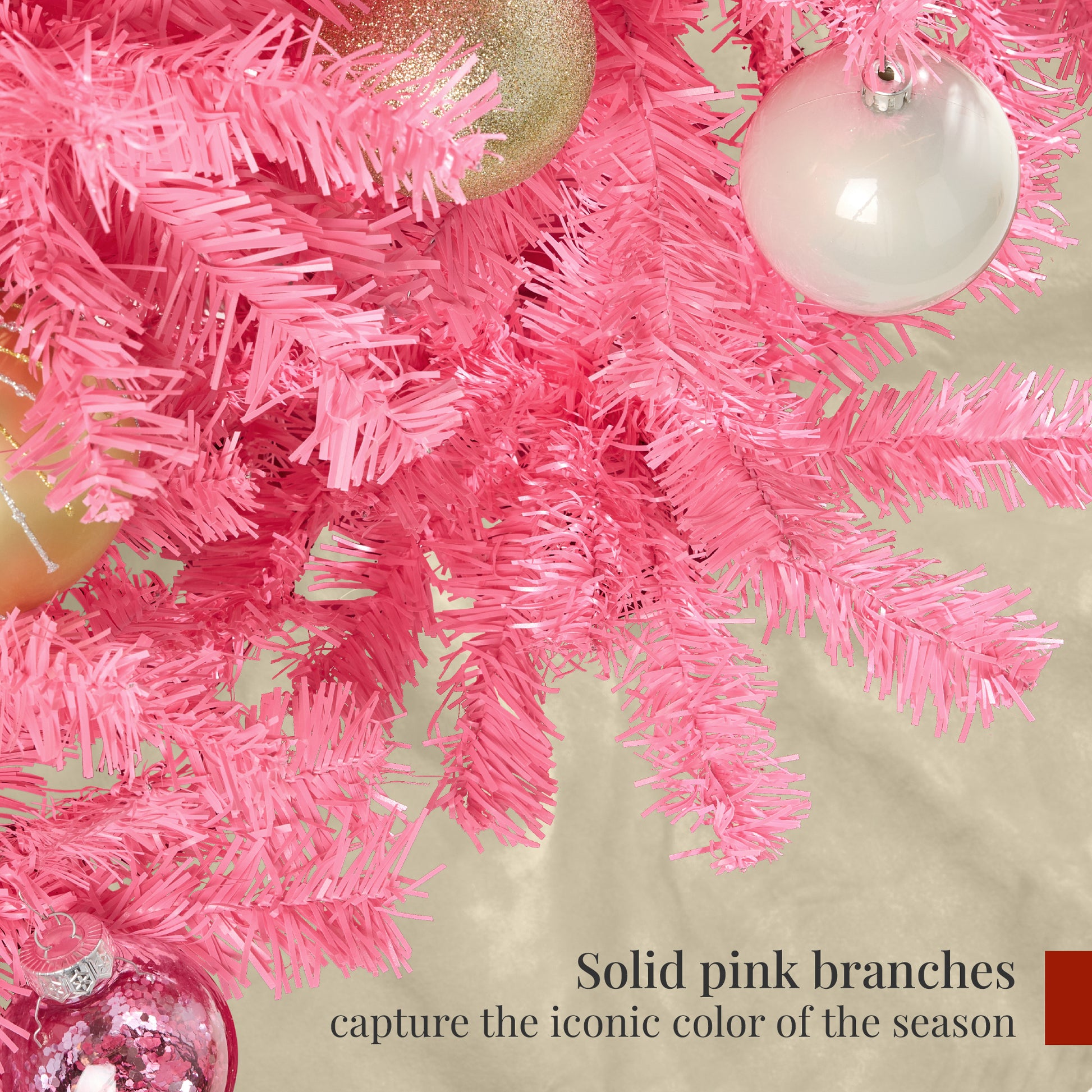christmas trees with rubber branches Best Choice Products Artificial Pink Christmas Full Tree Festive Holiday Decoration w/ Stand - Unlit