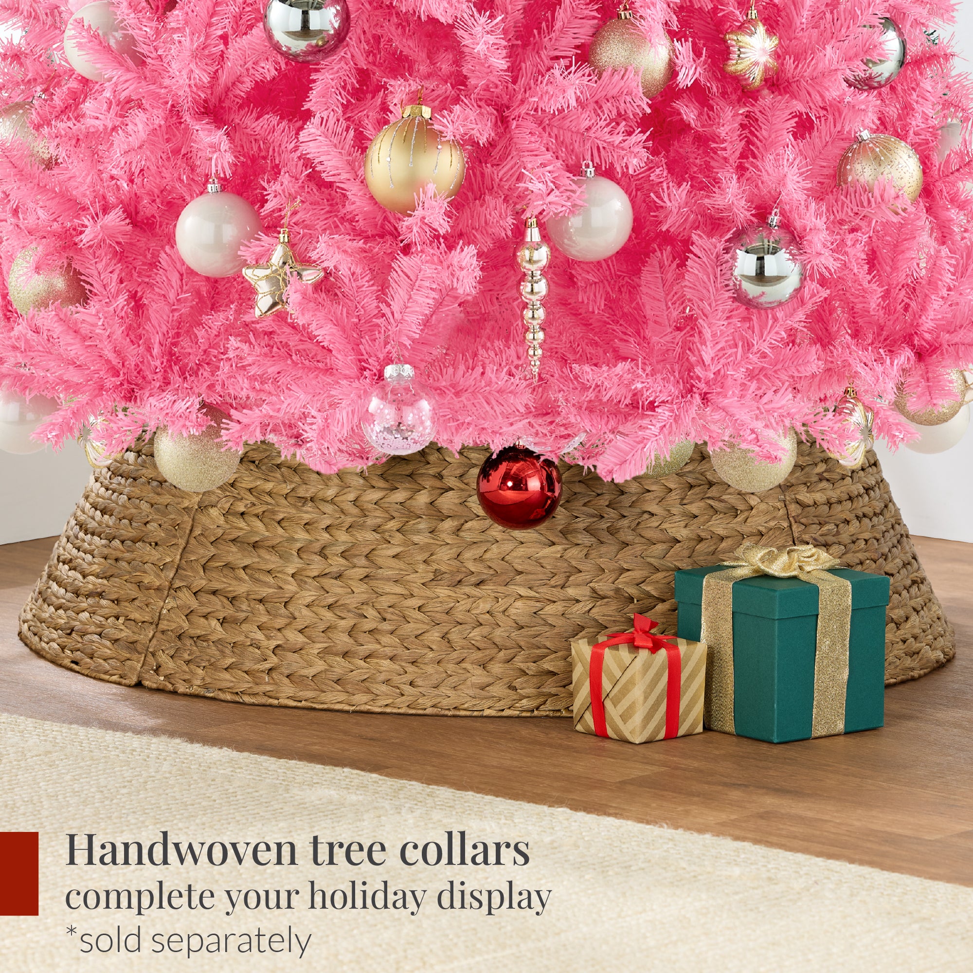Pink Artificial Fir Christmas Tree w/ Foldable Stand | Best Choice