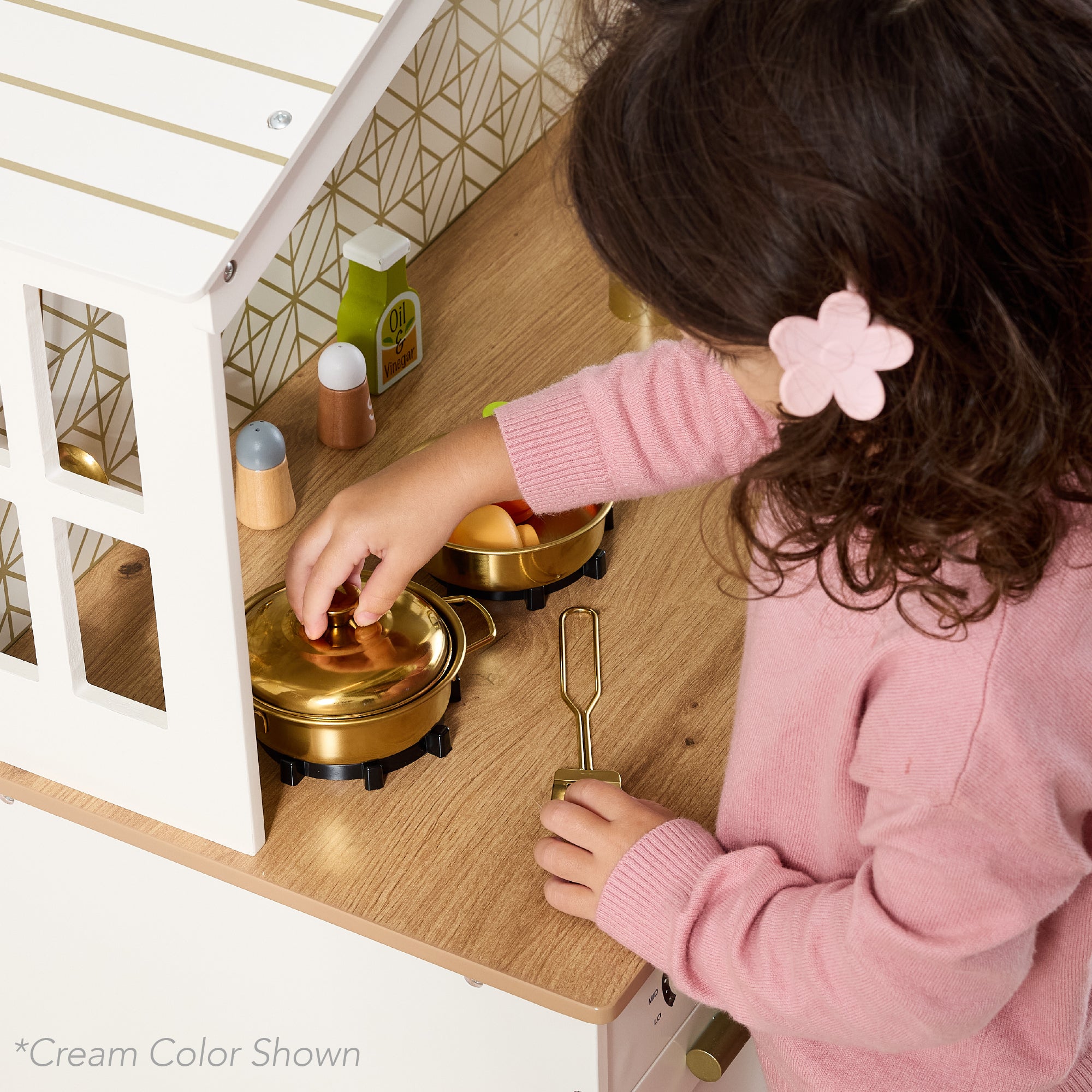 Wooden Play Kitchen, Toddler Kitchen Playset With Sounds...