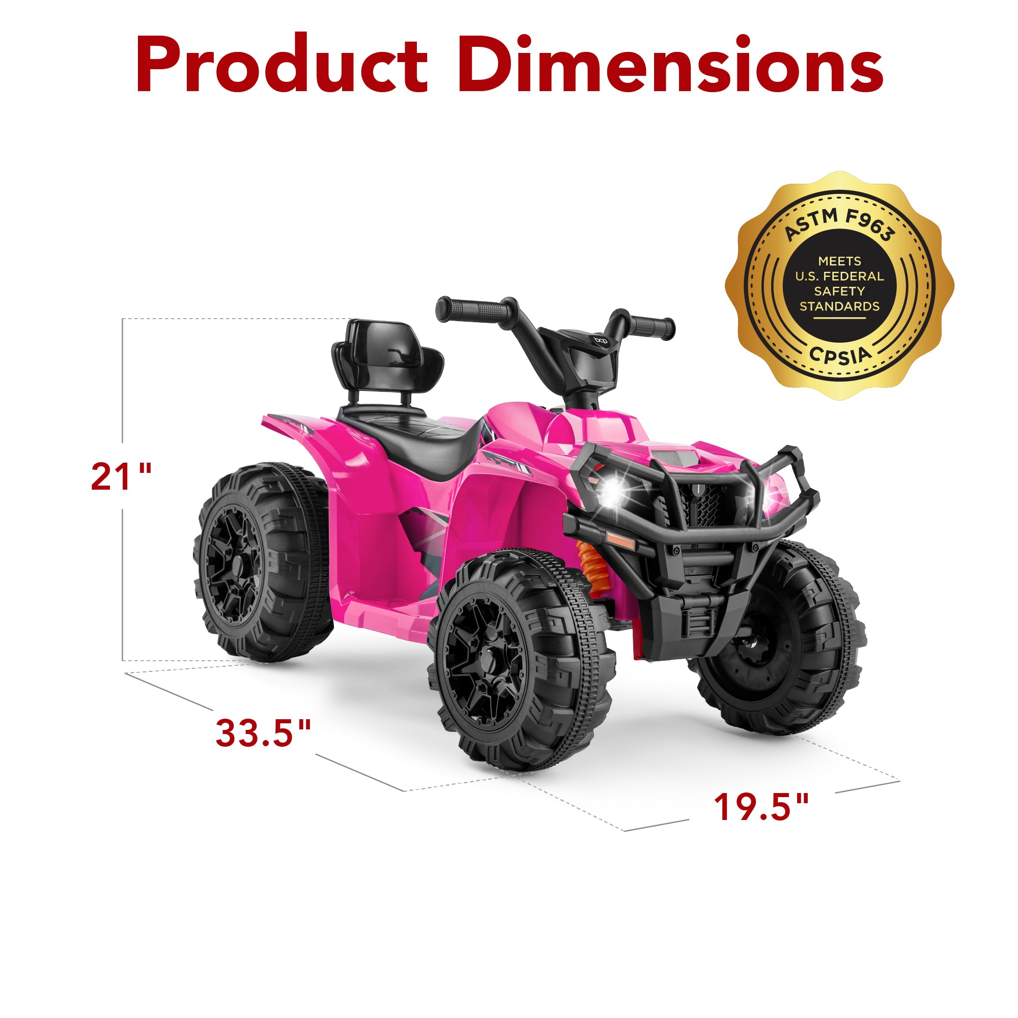 12V Kids Ride-On 4-Wheeler Quad ATV Car w/ 2.4mph Max, Bluetooth