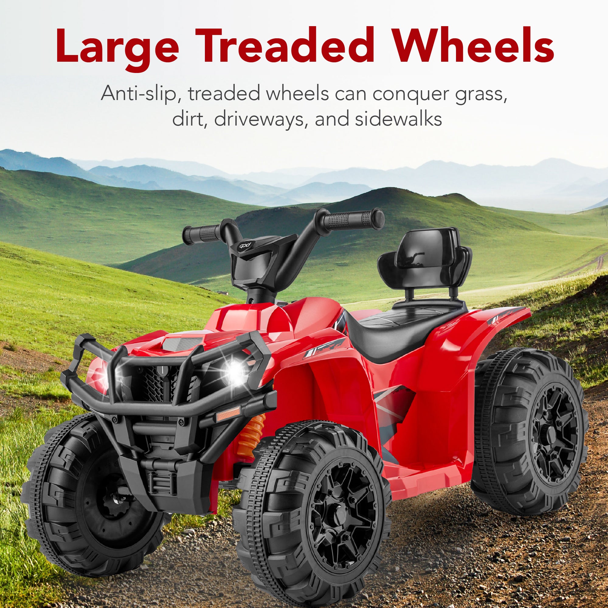 12V Kids Ride-On 4-Wheeler Quad ATV Car w/ 2.4mph Max, Bluetooth