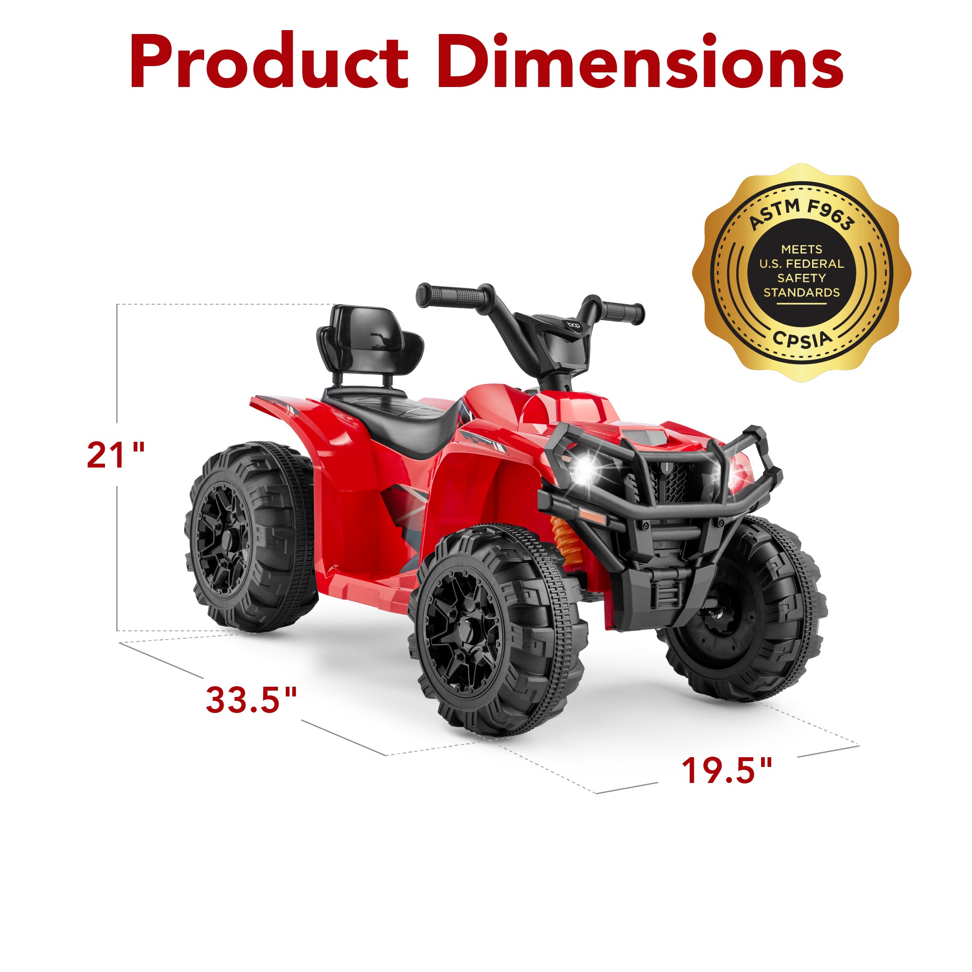 12V Kids Ride-On 4-Wheeler Quad ATV Car w/ 2.4mph Max, Bluetooth