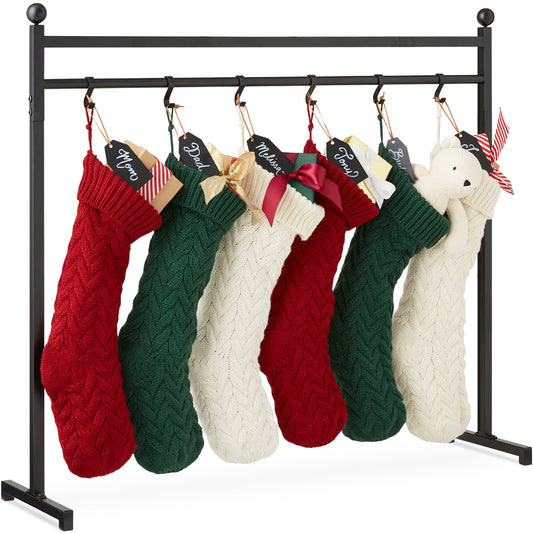 Christmas Stocking Stand, Decor Display w/ Name Tags, Chalk Marker- 3ft