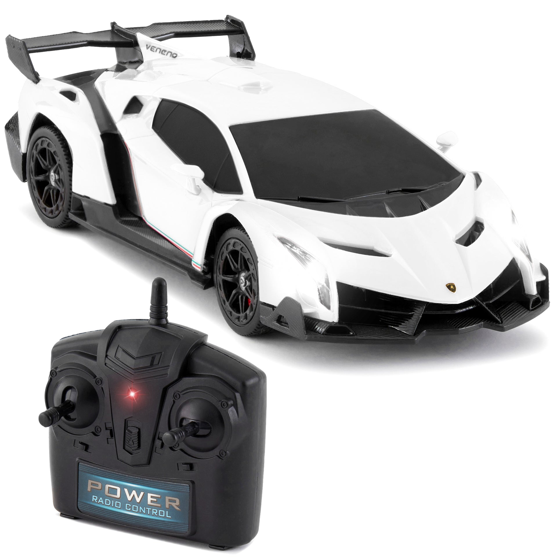1/24 Kids RC Lamborghini Veneno Racing Car Toy w/ Lights, Shock