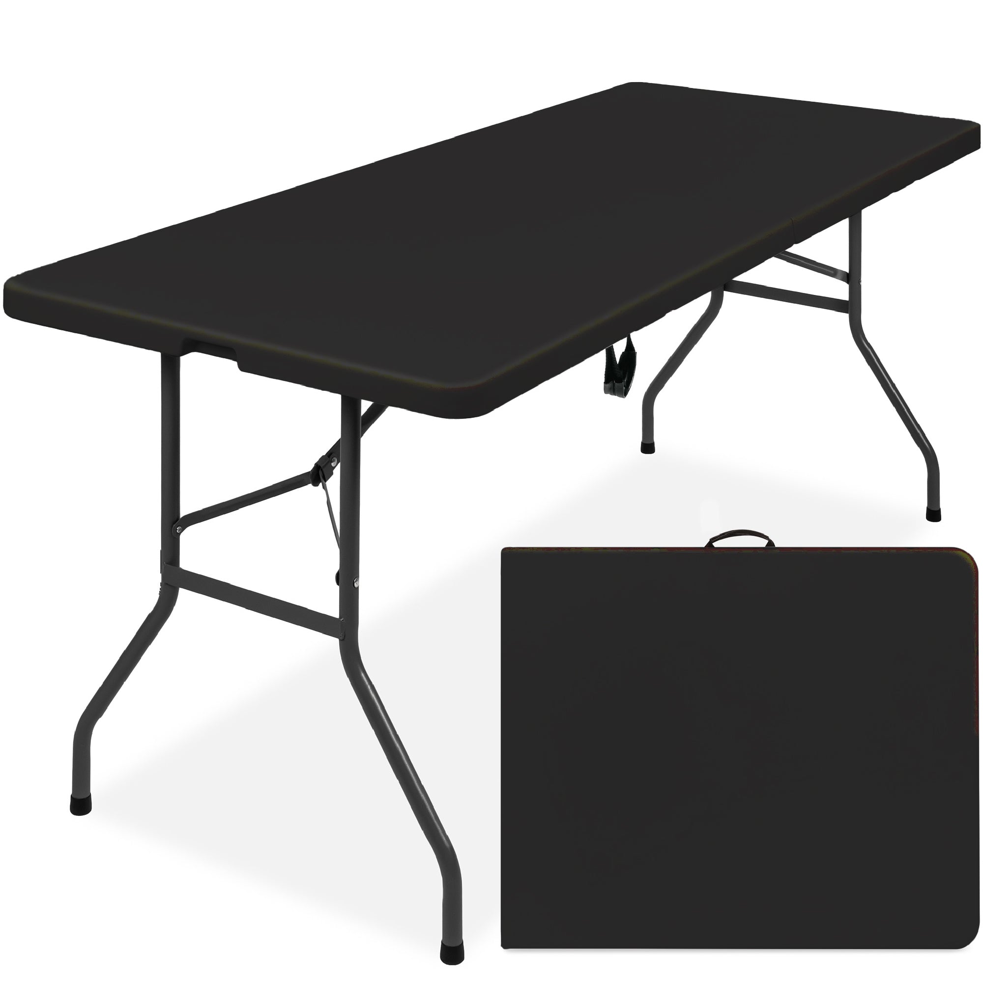 Portable Folding Plastic Dining Table w/ Handle, Lock - 6ft – Best ...