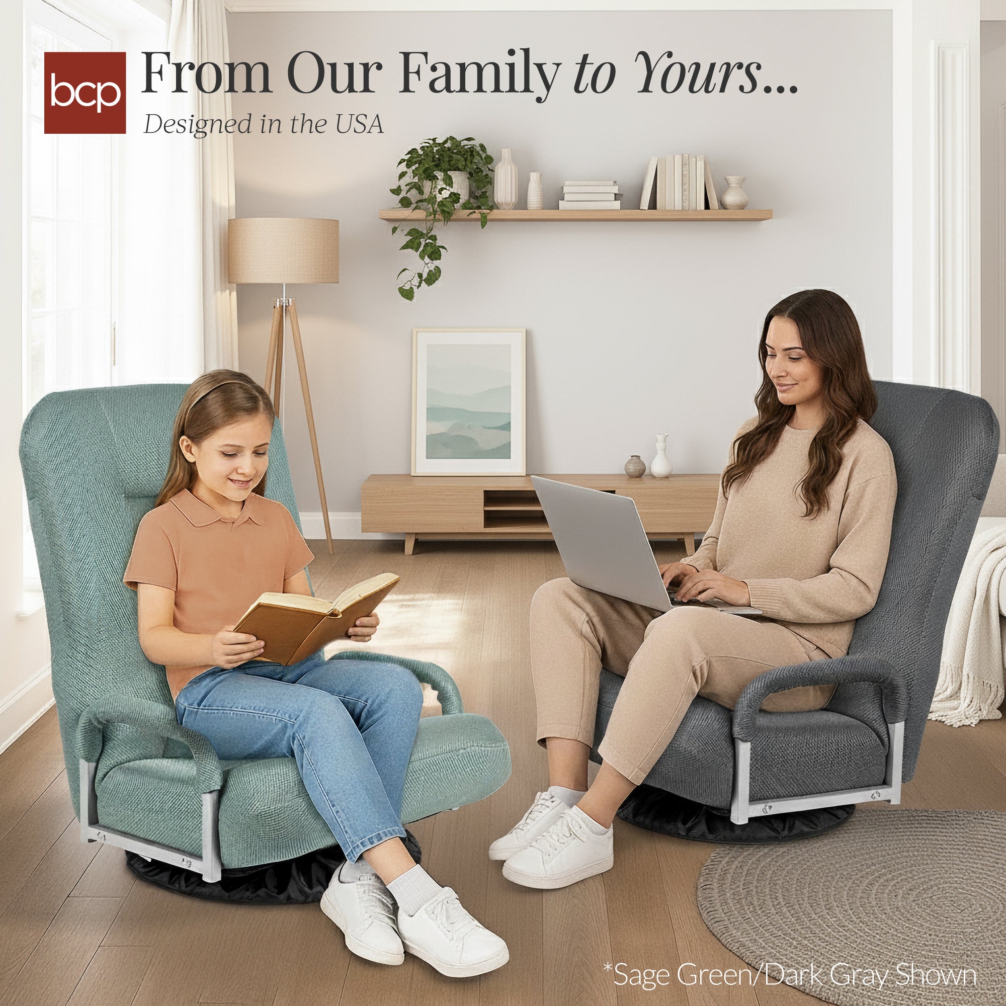 Gaming Floor Chair w/ 360-Degree Swivel, Armrest, Adjustable Backrest