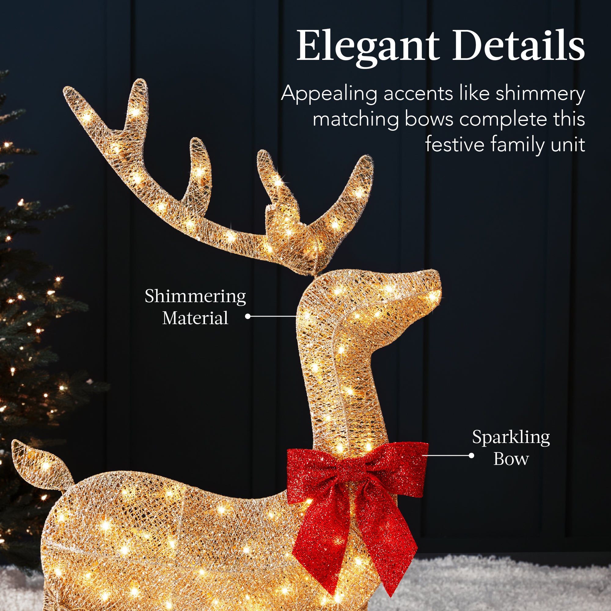 Christmas figure reindeer deer LED 3D with 180 leds warm light 183cm 6W  IP44 low voltage 31V