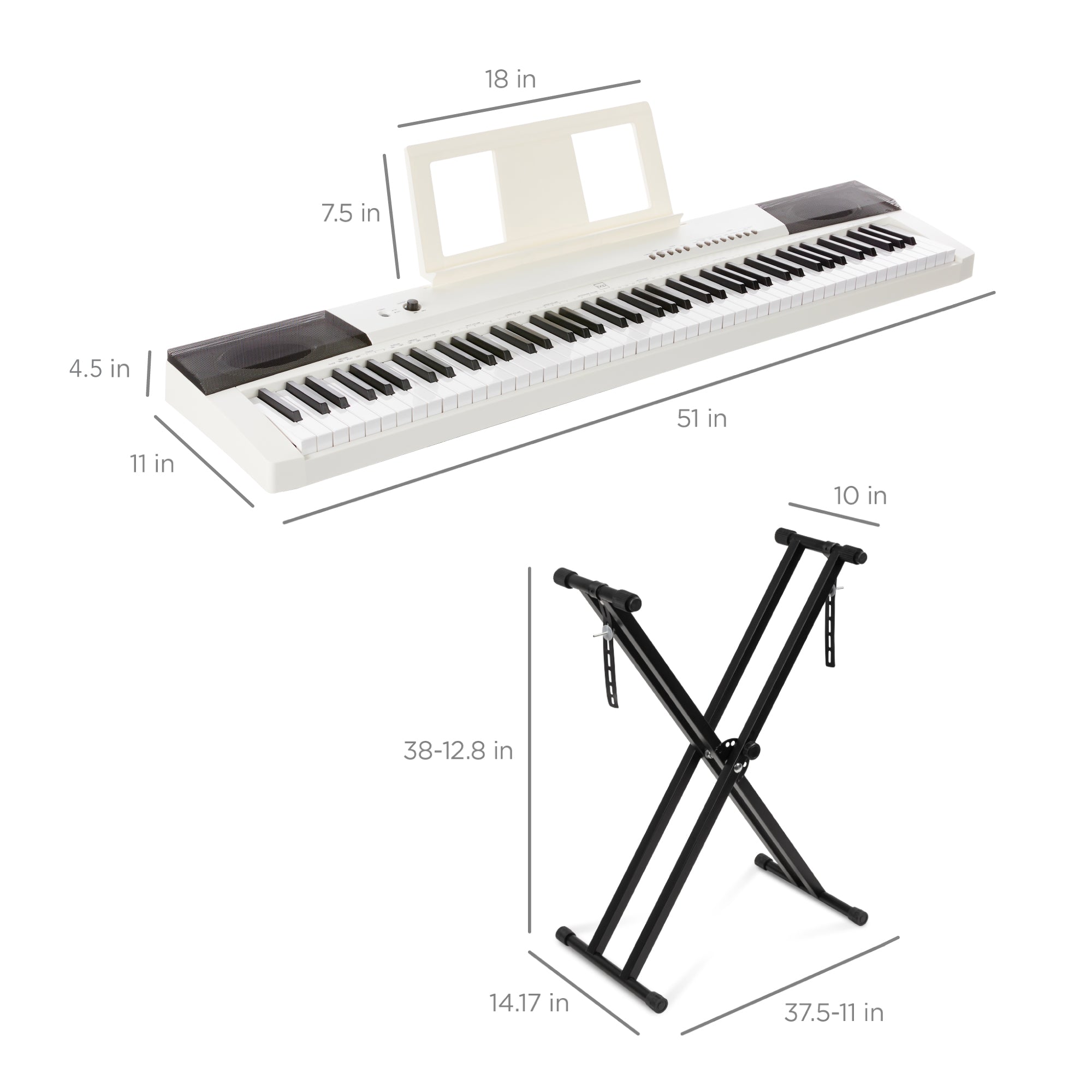 88-Key Digital 🎹 Piano Set w/ Semi-Weighted Keys, Stand, Sustain