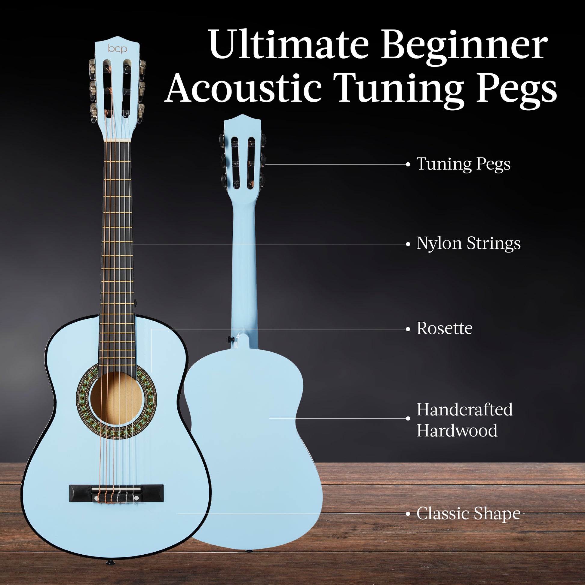 Kids Acoustic Guitar Beginner Starter Kit w/ Carrying Case - 30in