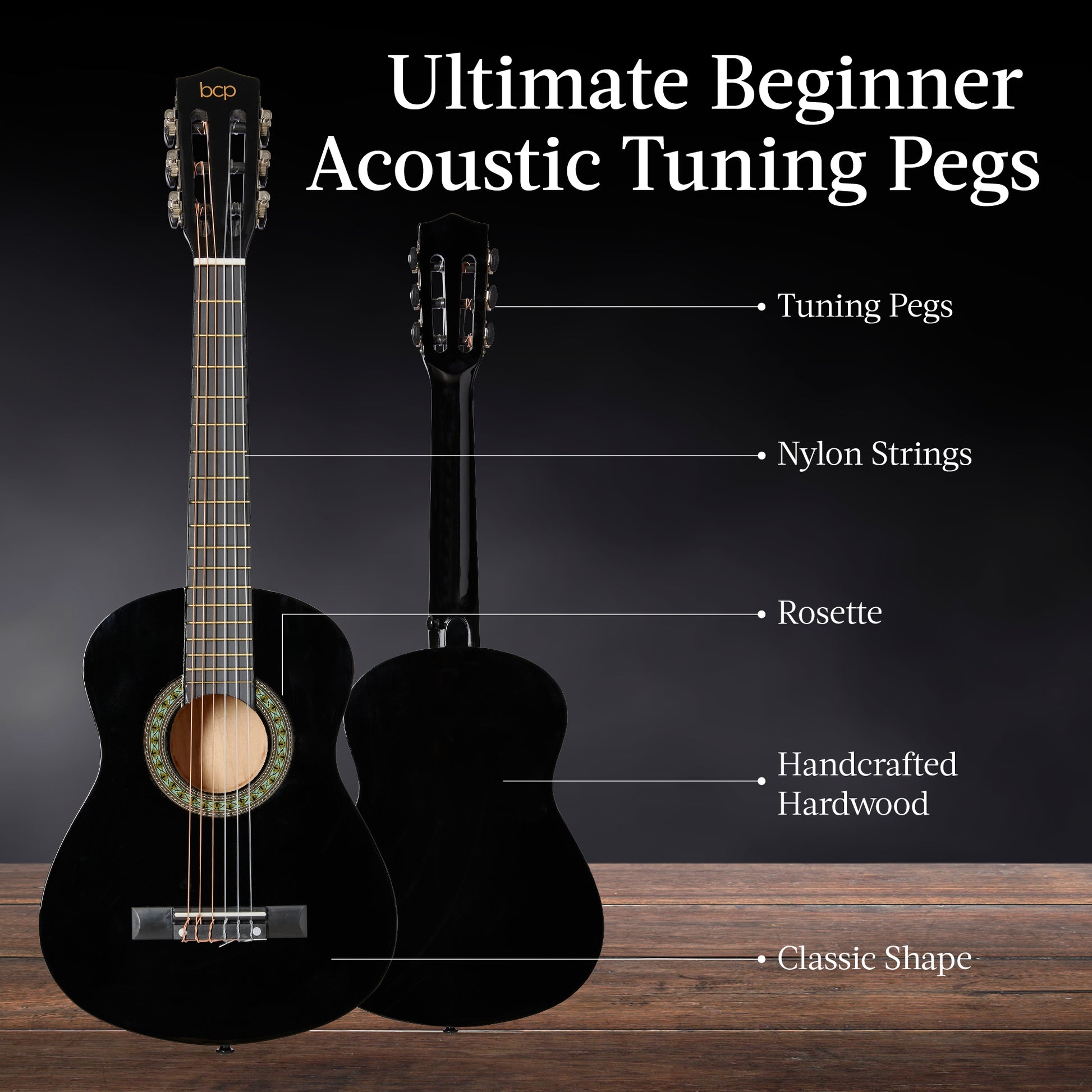 Kids Acoustic Guitar Beginner Starter Kit w/ Carrying Case - 30in