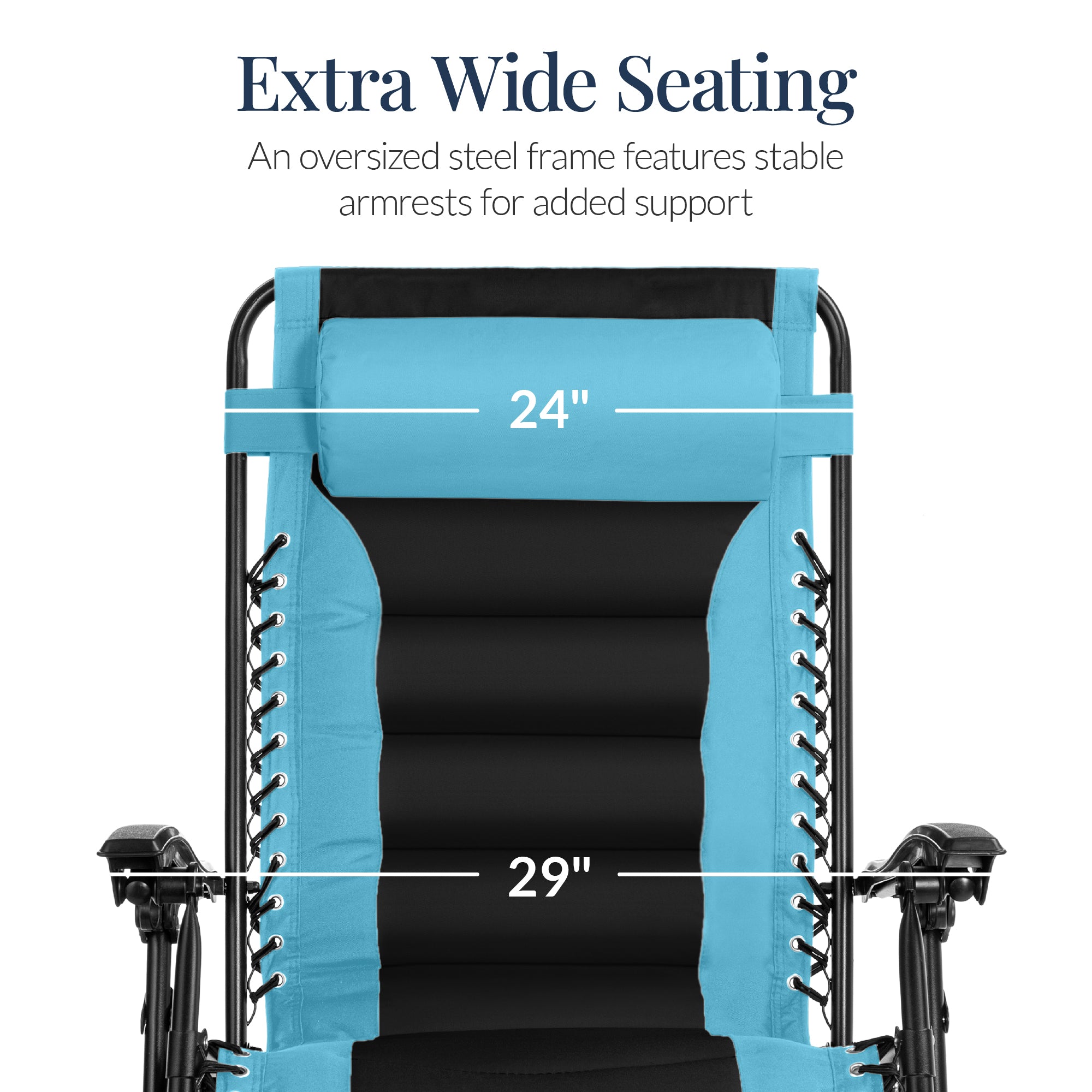 Oversized Padded Zero Gravity Chair, Folding Recliner w/ Headrest, Side Tray