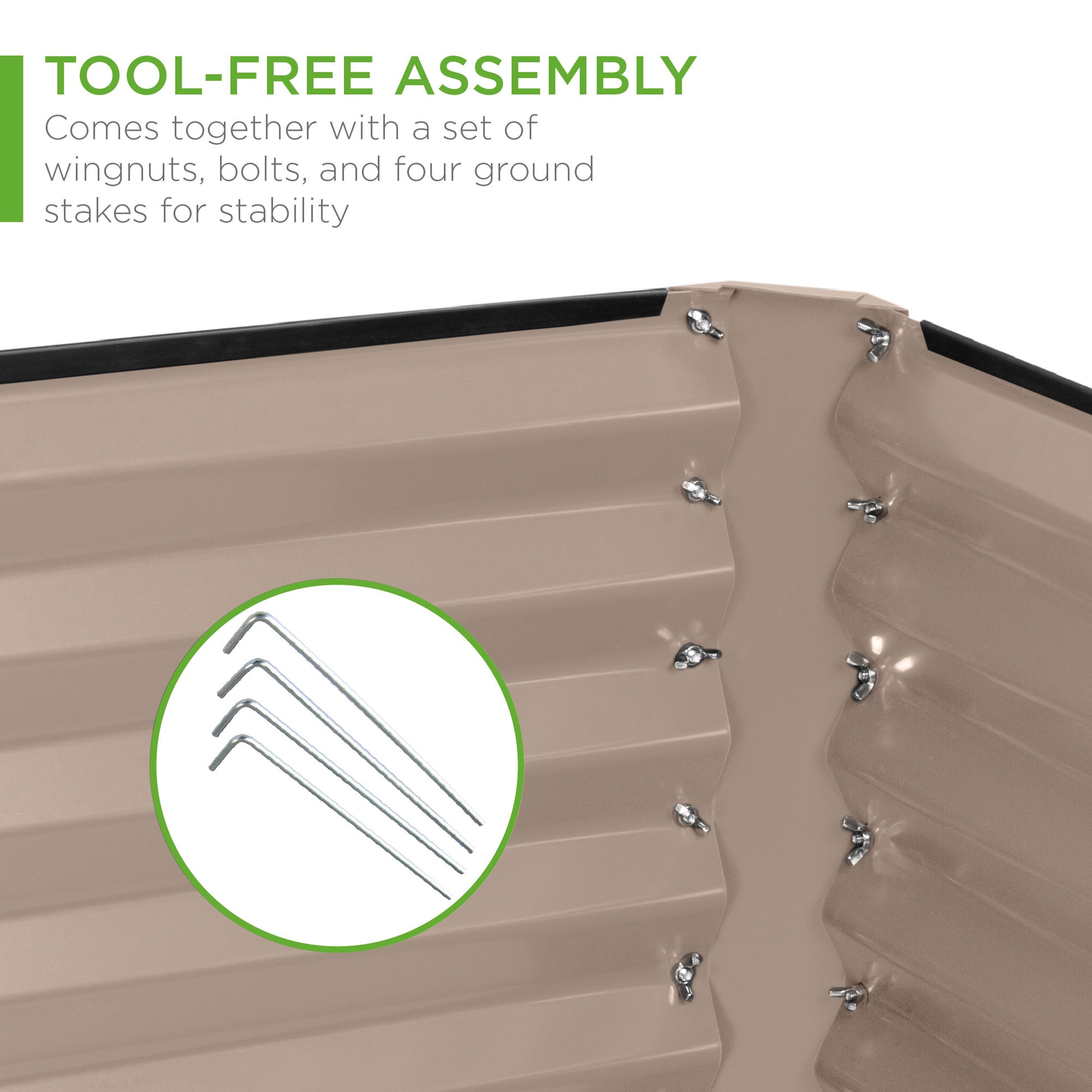 Outdoor Metal Raised Garden Bed for Vegetables, Flowers, Herbs - 6x3x2ft