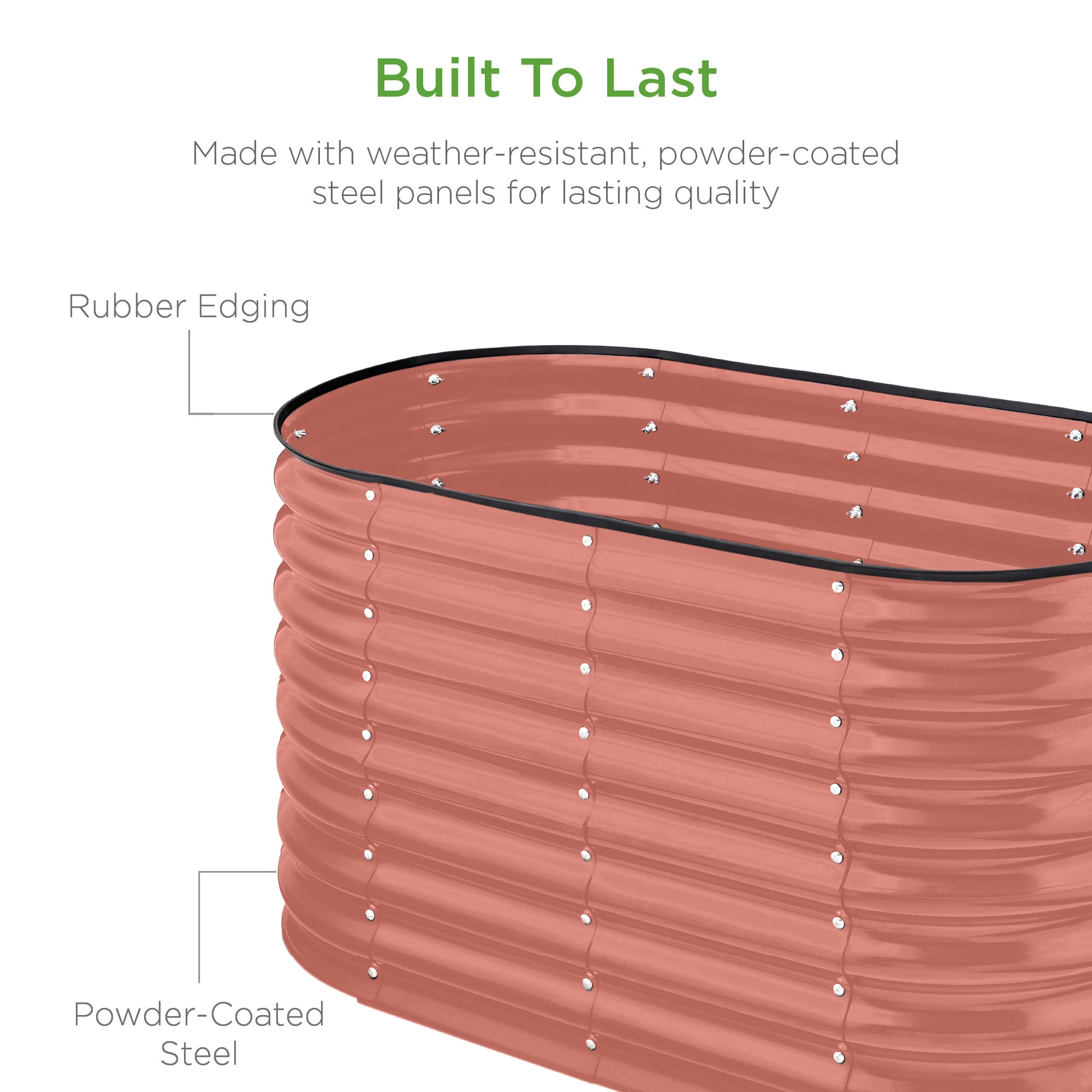Outdoor Raised Metal Oval Garden Bed, Planter Box - 4x2x2ft