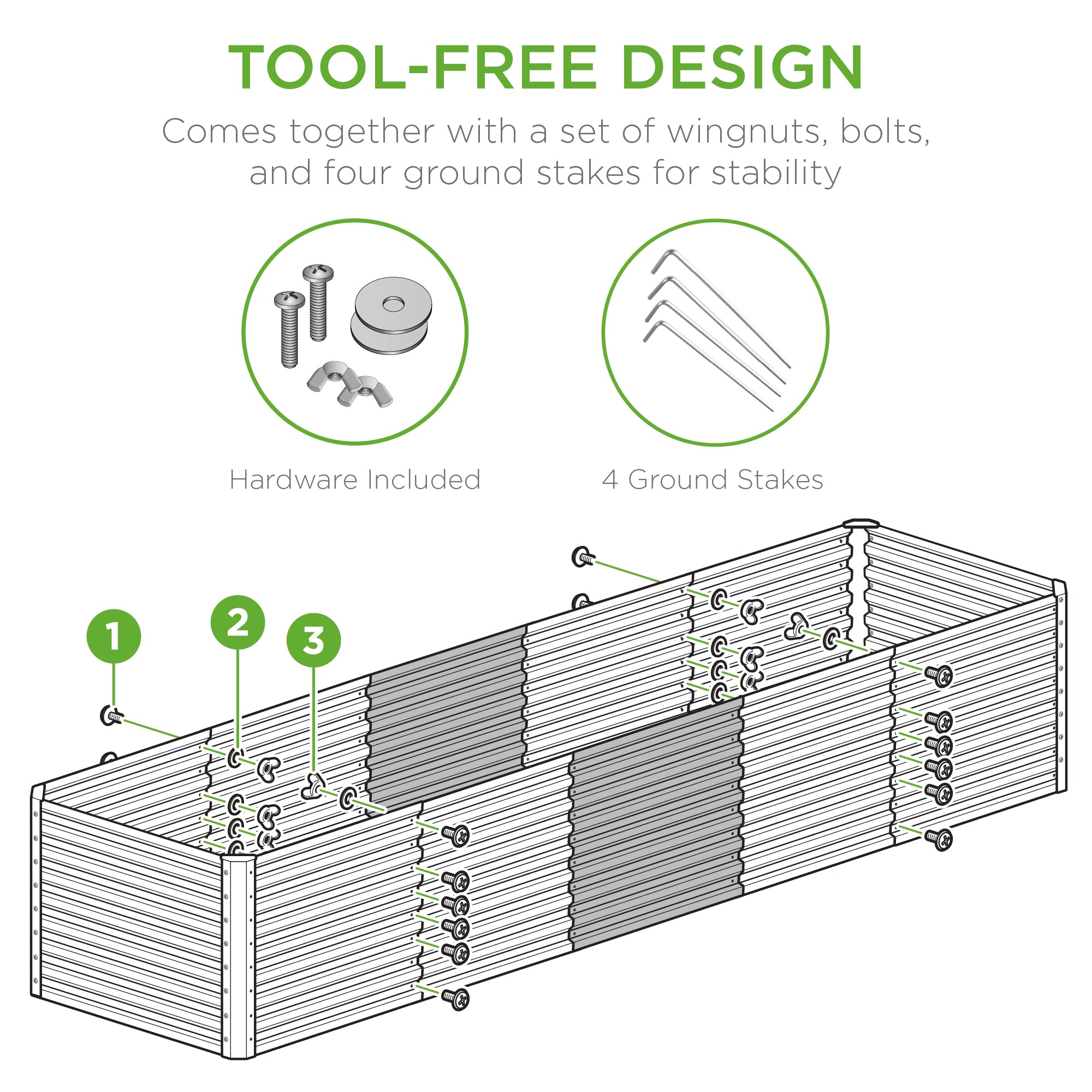 8x2x2FT Steel Planting Box for Backyard Flowers, Herbs