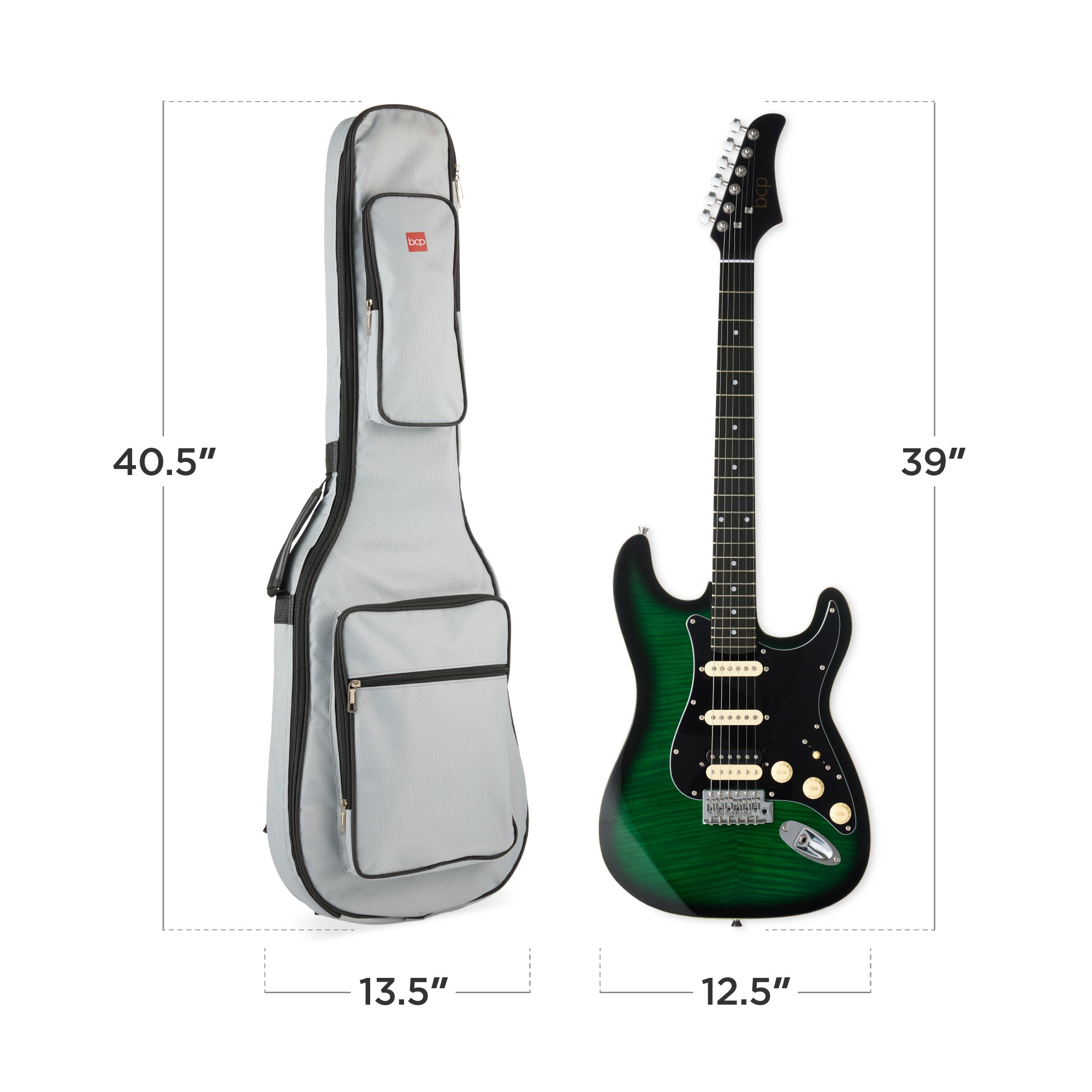 Beginner Electric Guitar Kit w/ Headphone Amp, Padded Gig Bag, Headphones