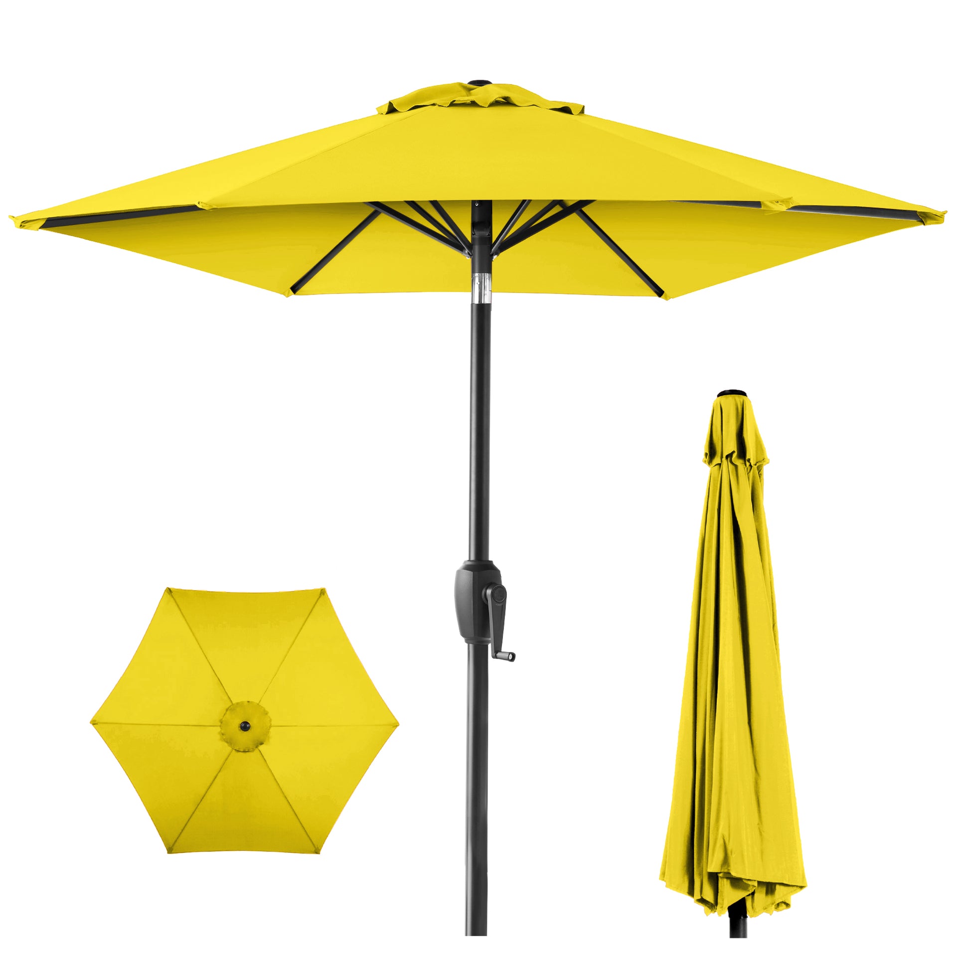 bcp patio umbrella Best Choice Products 7.5ft Heavy-Duty Outdoor Market Patio Umbrella w/ Push Button Tilt, Easy Crank