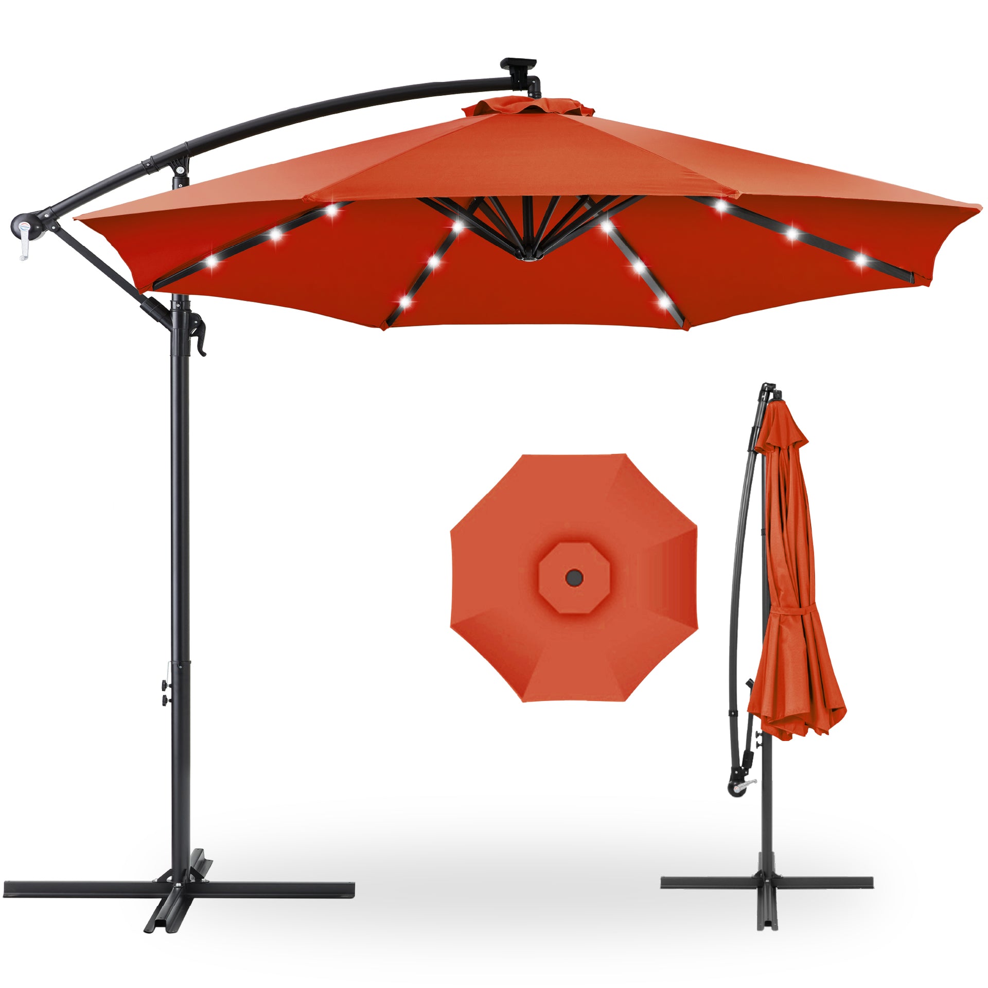 Best Choice Products 10ft Solar LED Offset Hanging Outdoor Market Patio Umbrella w/ Adjustable Tilt Best Choice Products 10ft Solar LED Offset Hanging Outdoor Market Patio Umbrella w/ Adjustable Tilt