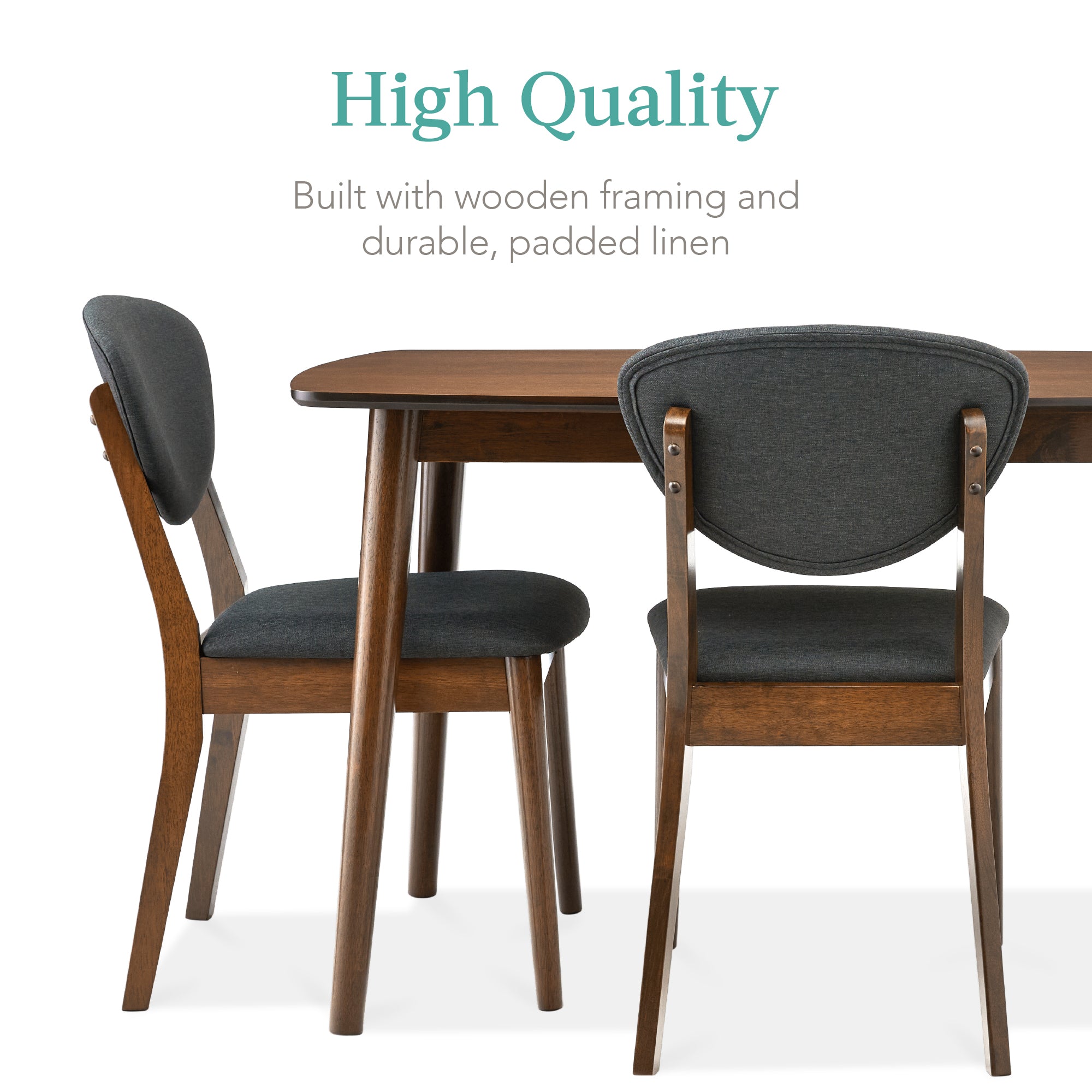 【573本限定】嘉之助 LAWSON BUYERS CHOICE 5-Piece Wooden Mid-Century Modern Dining Set w/ 4 Chairs, Padded