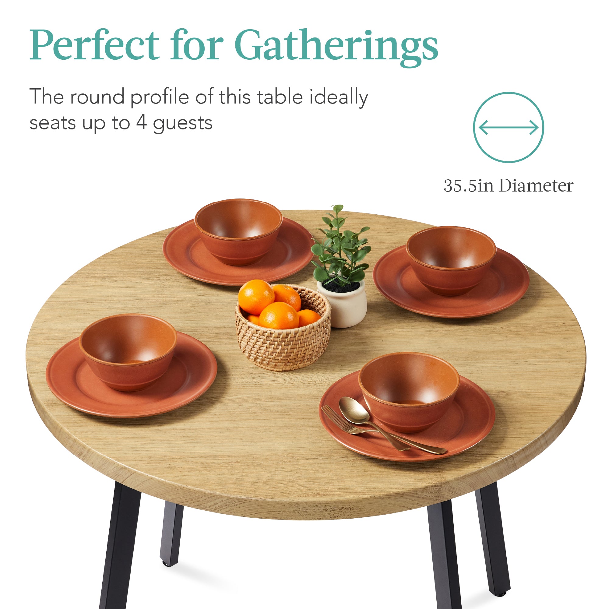 Best Choice Products Round Dining Table w/Steel Legs