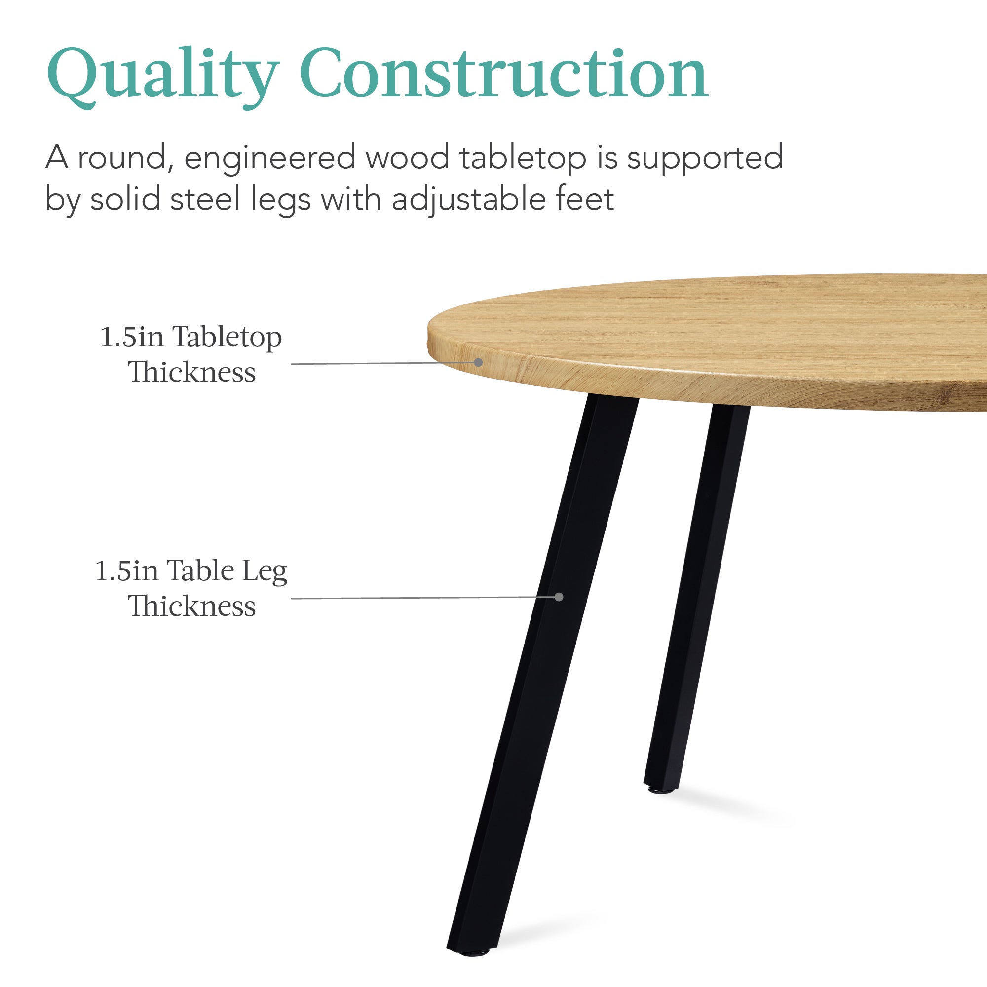 Best Choice Products Round Dining Table w/Steel Legs