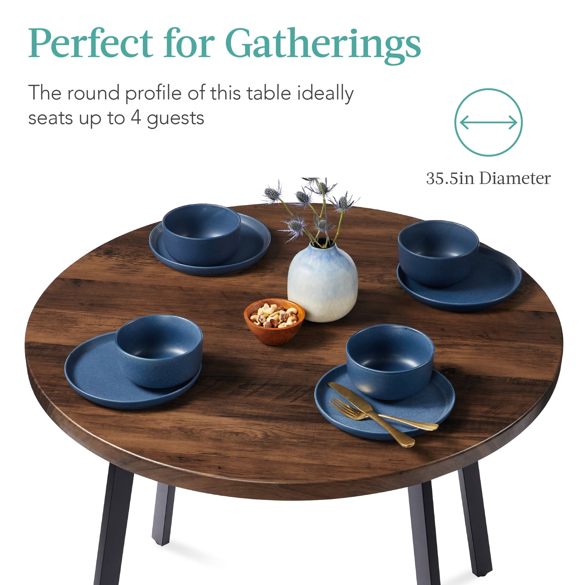 Best Choice Products Round Dining Table w/Steel Legs