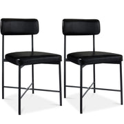 Dining Chair Set of 2, Faux Leather, Standard Height, Metal Frame