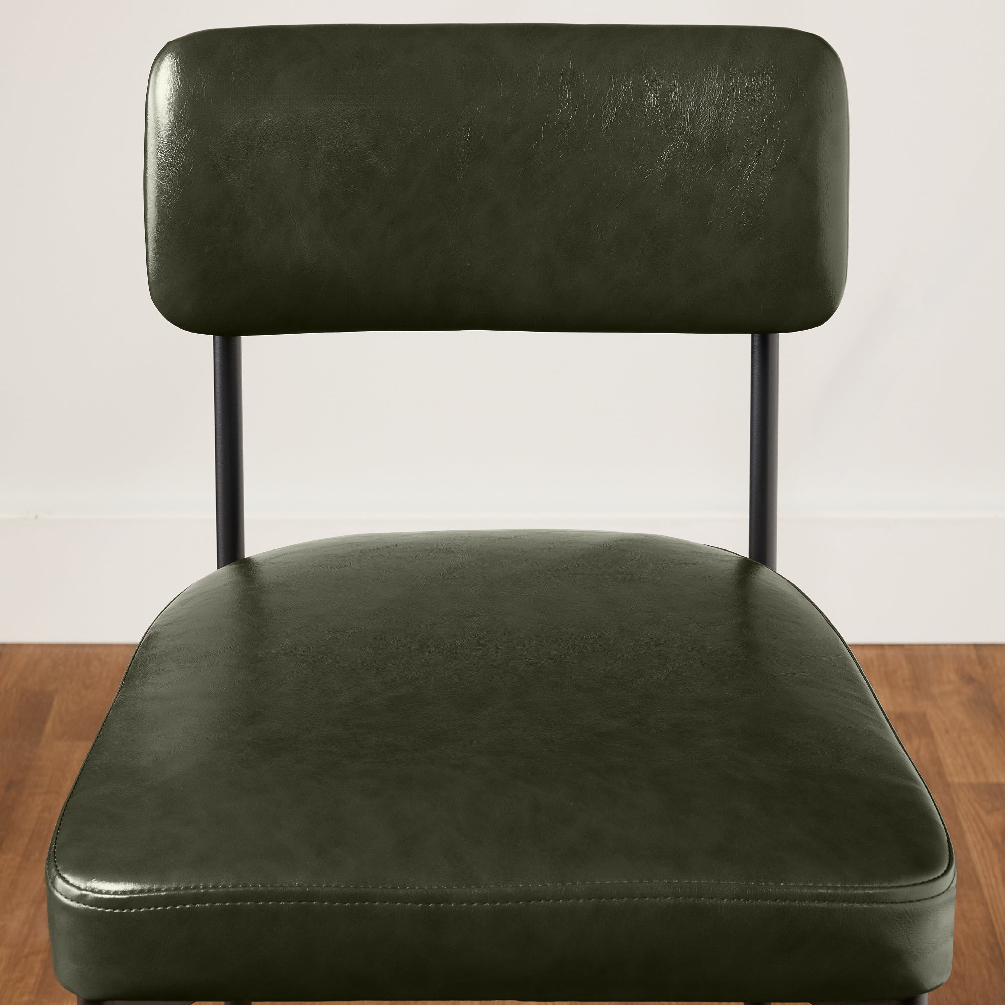 Set of 2 Armless Counter Height Bar Stools, Modern PU Faux Leather Stools