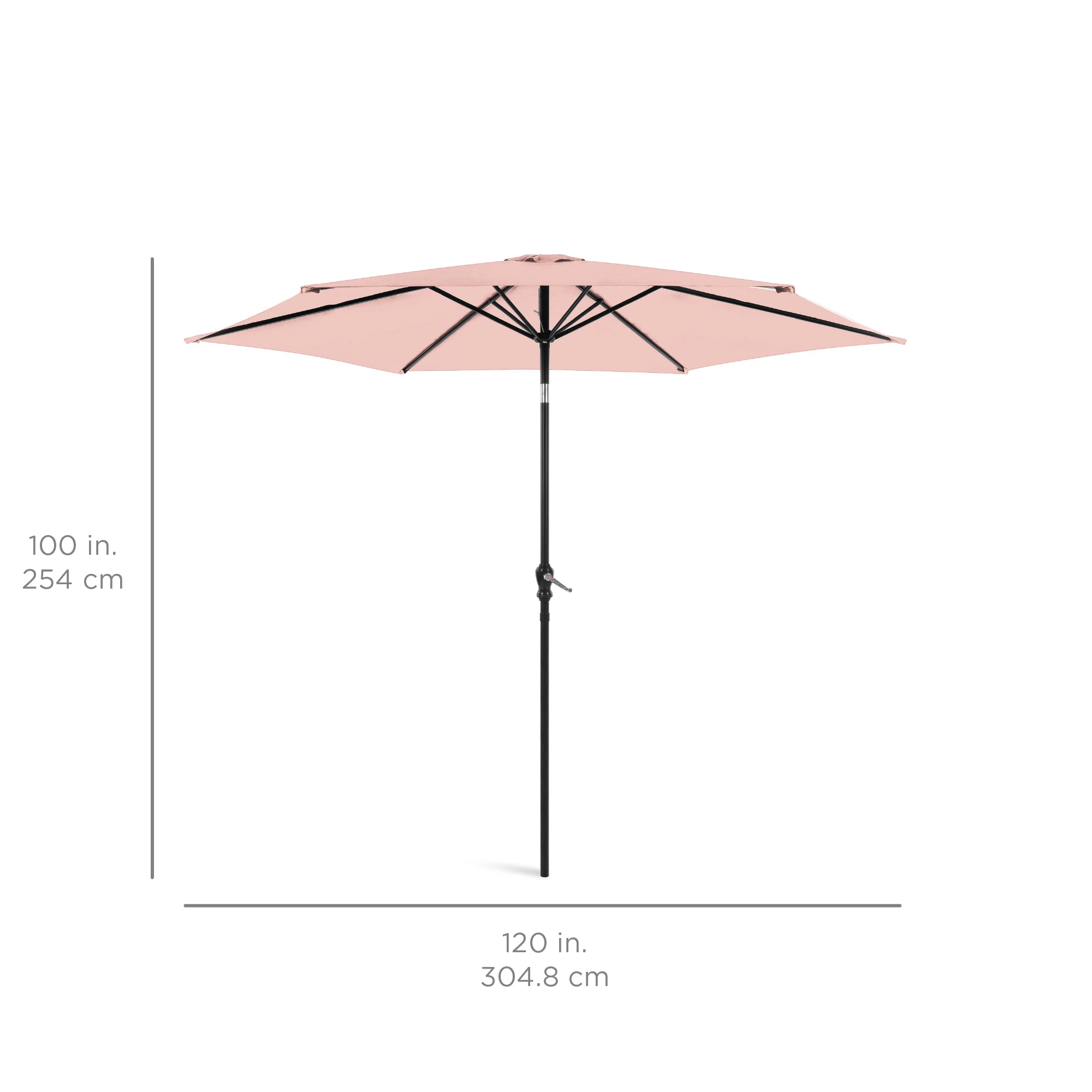 Outdoor Steel Market Patio Umbrella Decoration w/ Tilt, Crank Lift - 10ft
