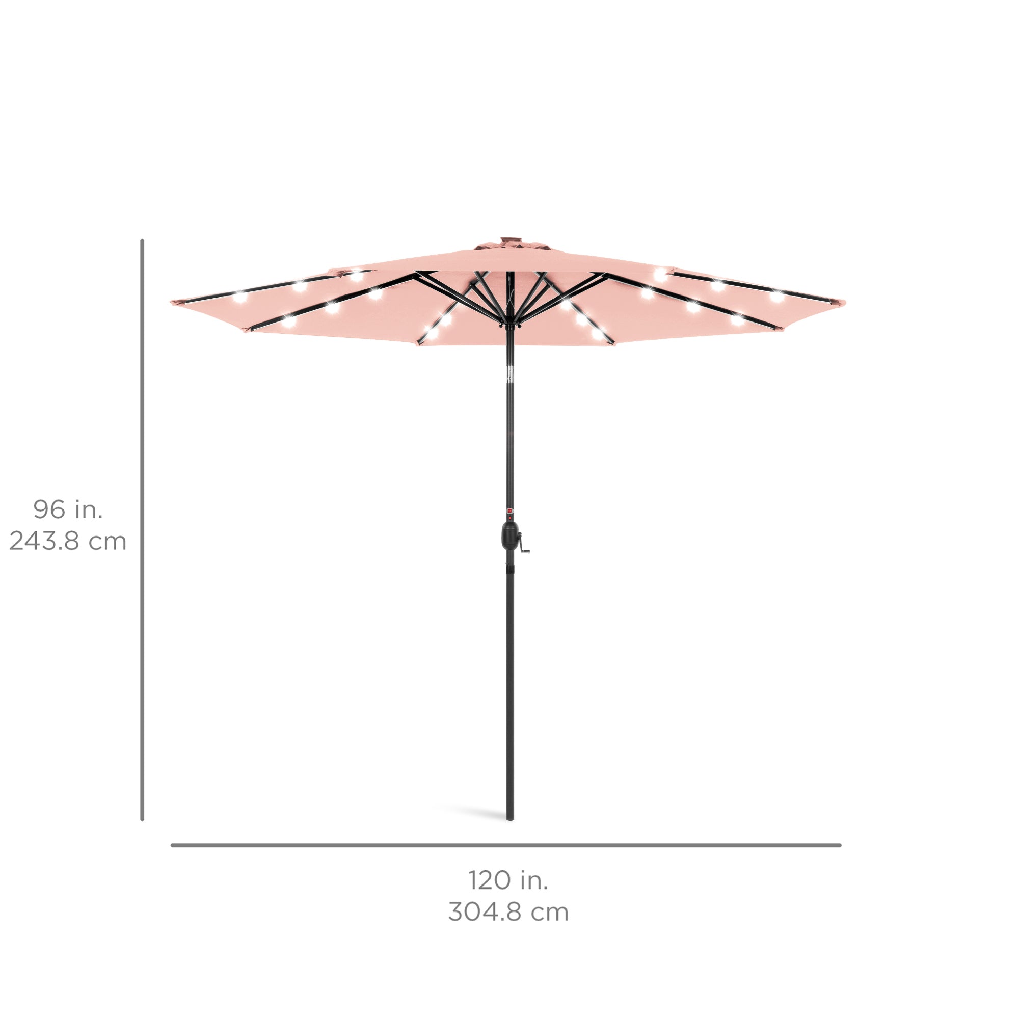 Solar LED Lighted Patio Umbrella w/ Tilt Adjustment, UV-Resistant - 10ft