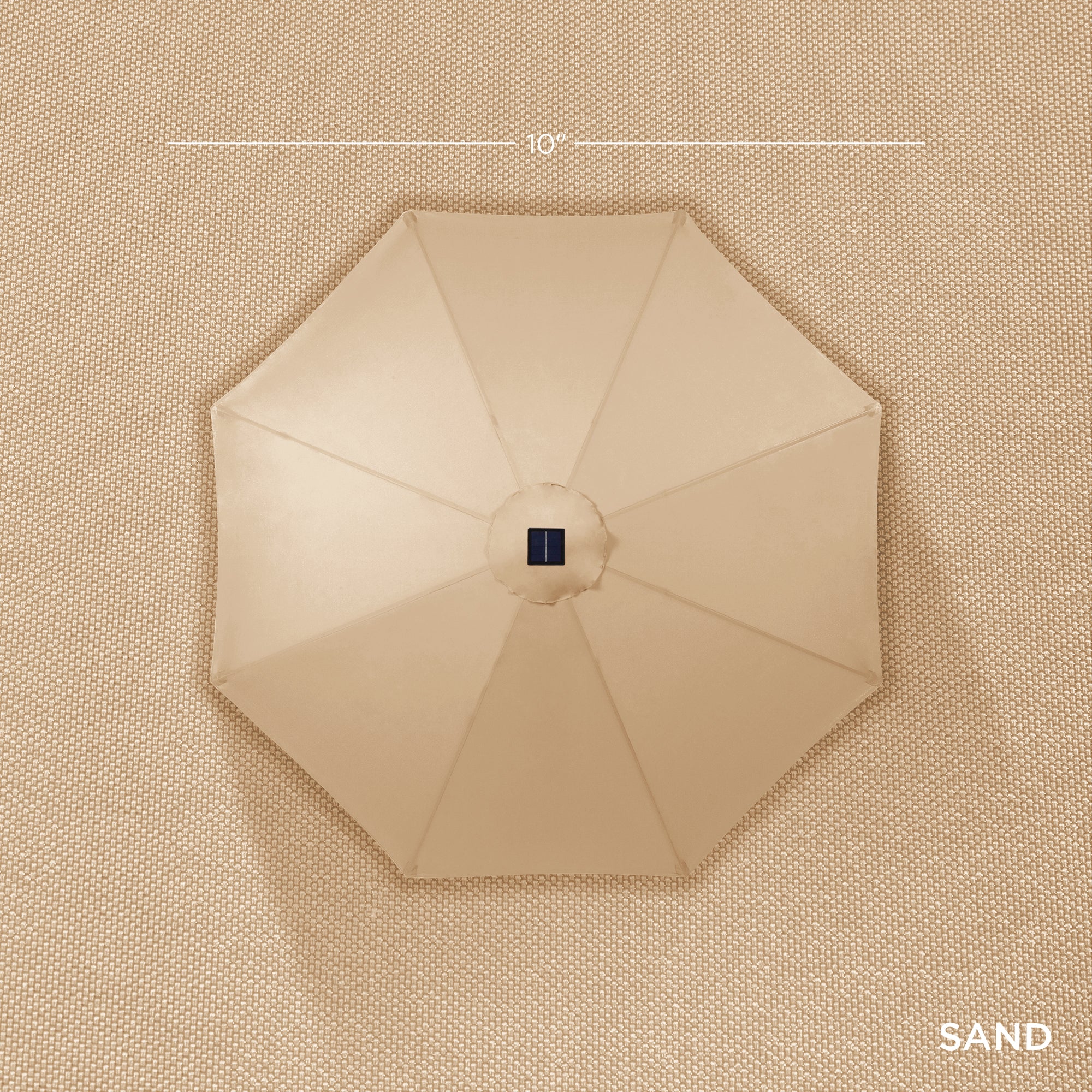 Solar LED Lighted Patio Umbrella w/ Tilt Adjustment, UV-Resistant - 10ft