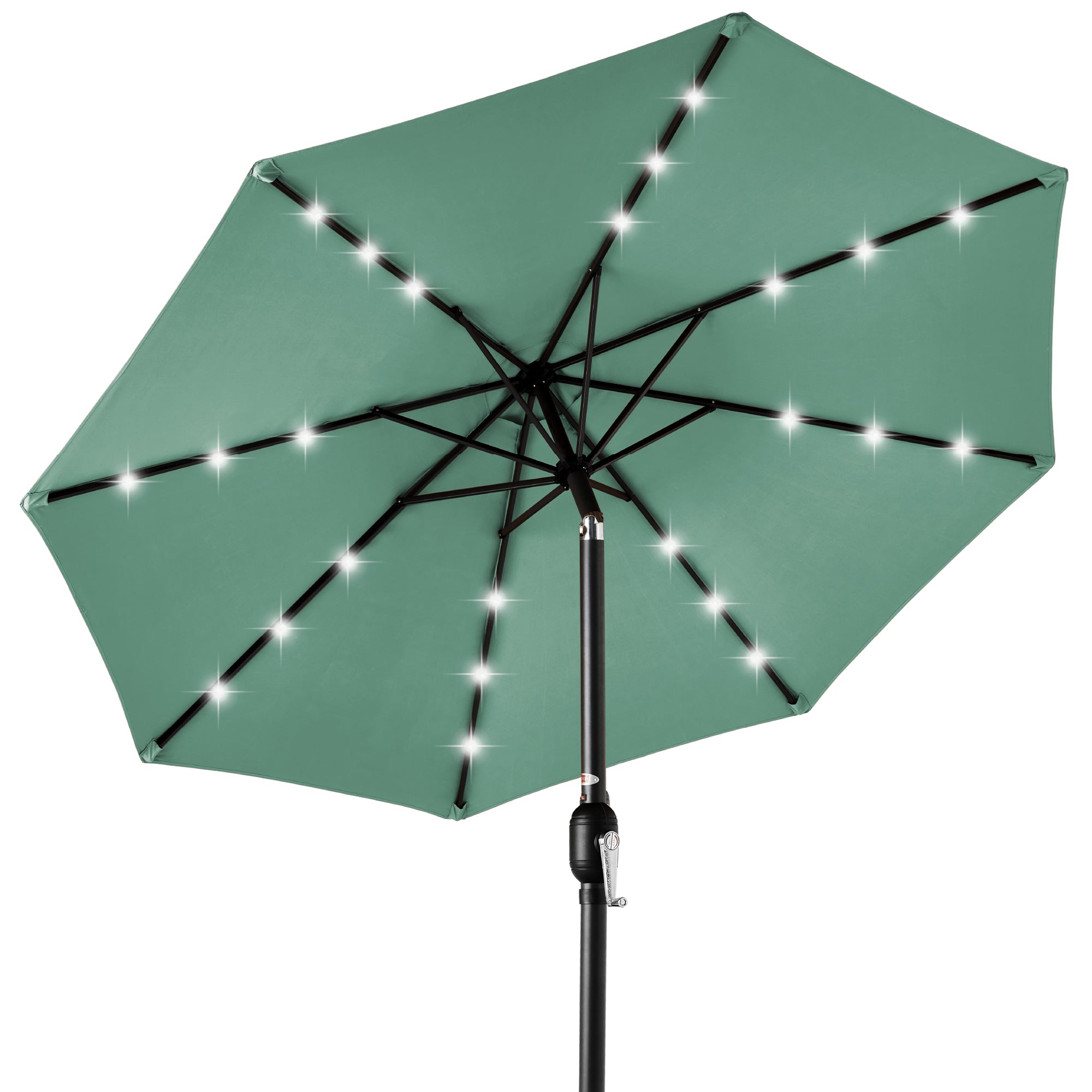 Solar LED Lighted Patio Umbrella w/ Tilt Adjustment, UV-Resistant - 10ft