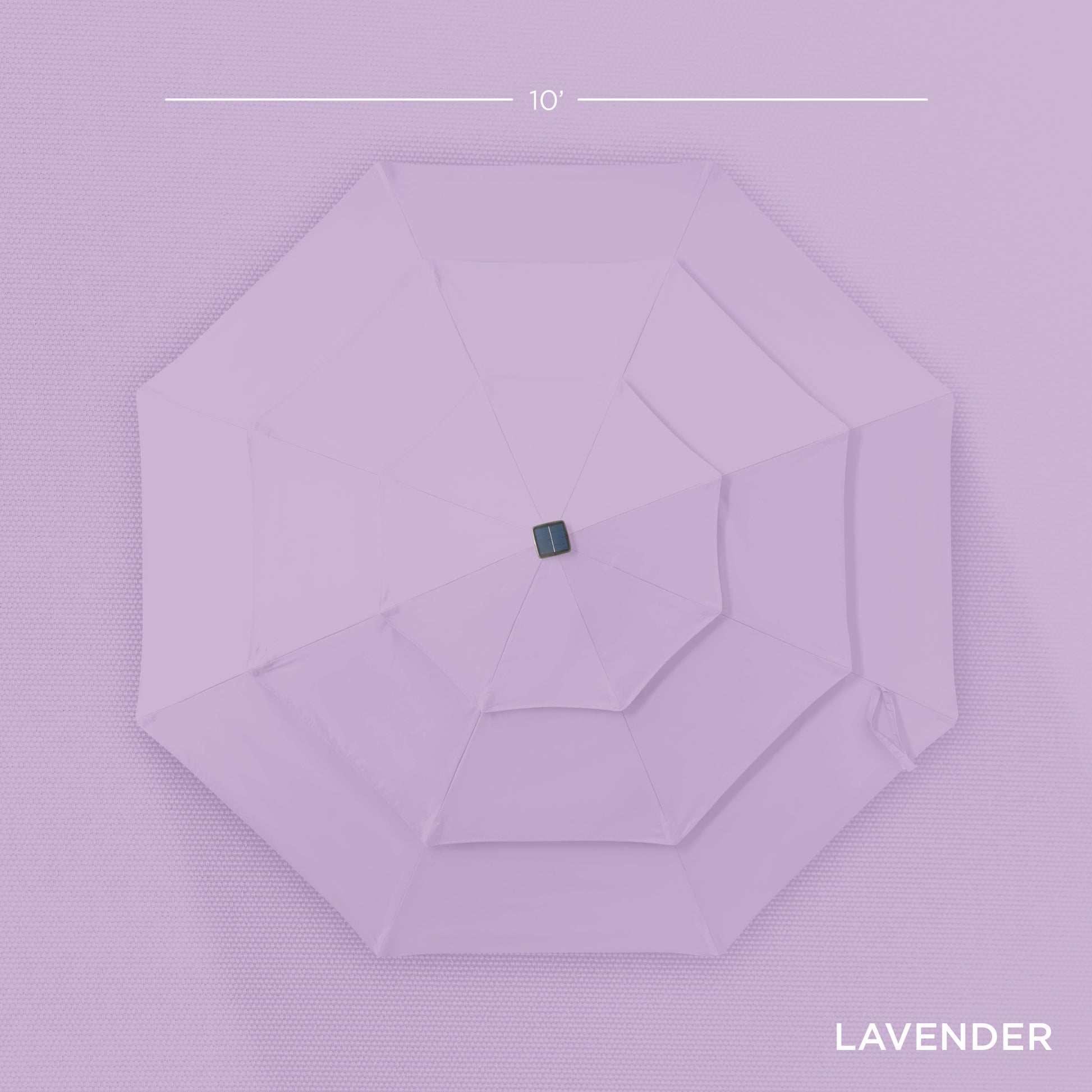 3-Tier Solar Patio Umbrella w/ LED Lights, Tilt Adjustment, Crank - 10ft