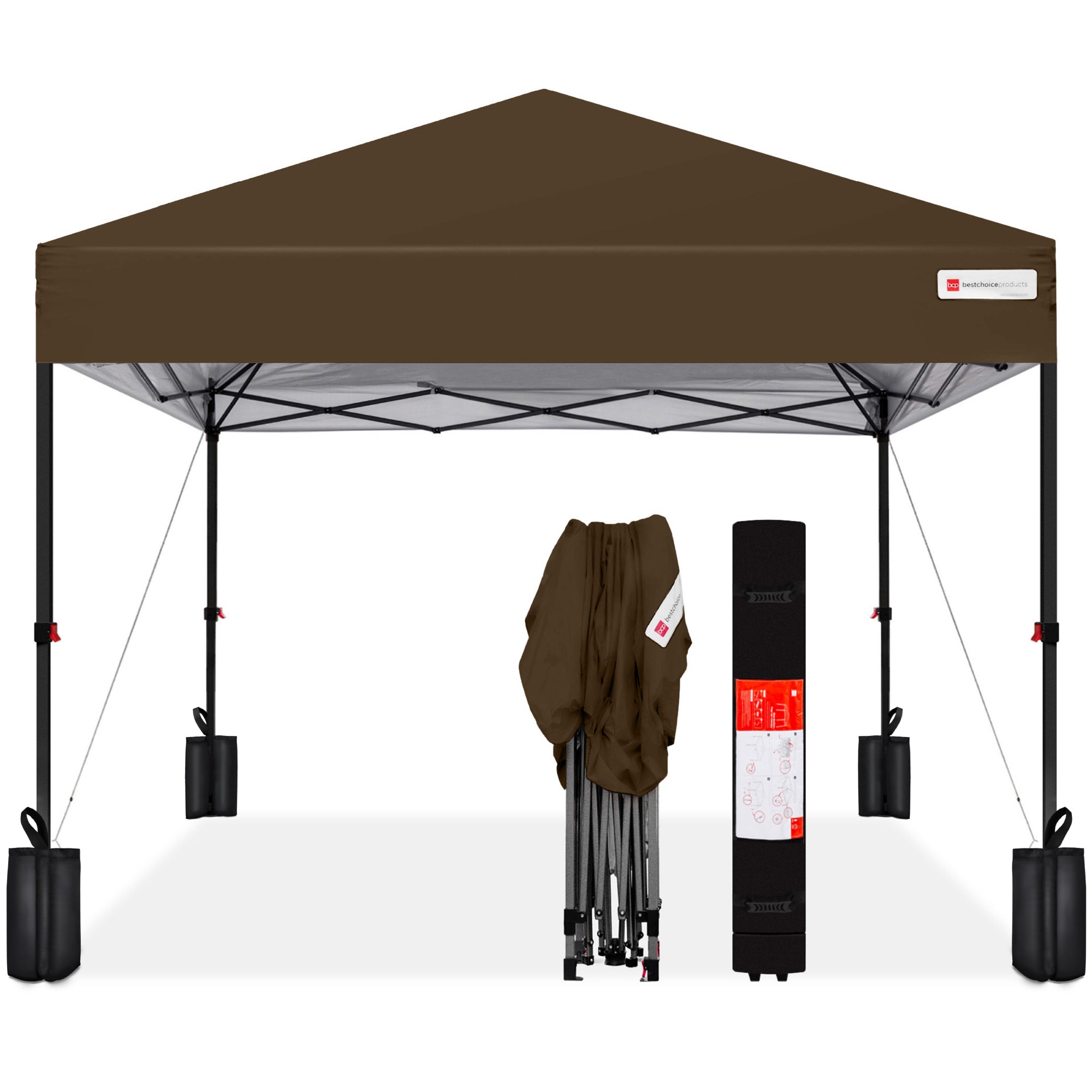 Instant Up Camopy 組み立て式 One-Person Setup Instant Pop Up Canopy w/ Case, 4 Weight Bags