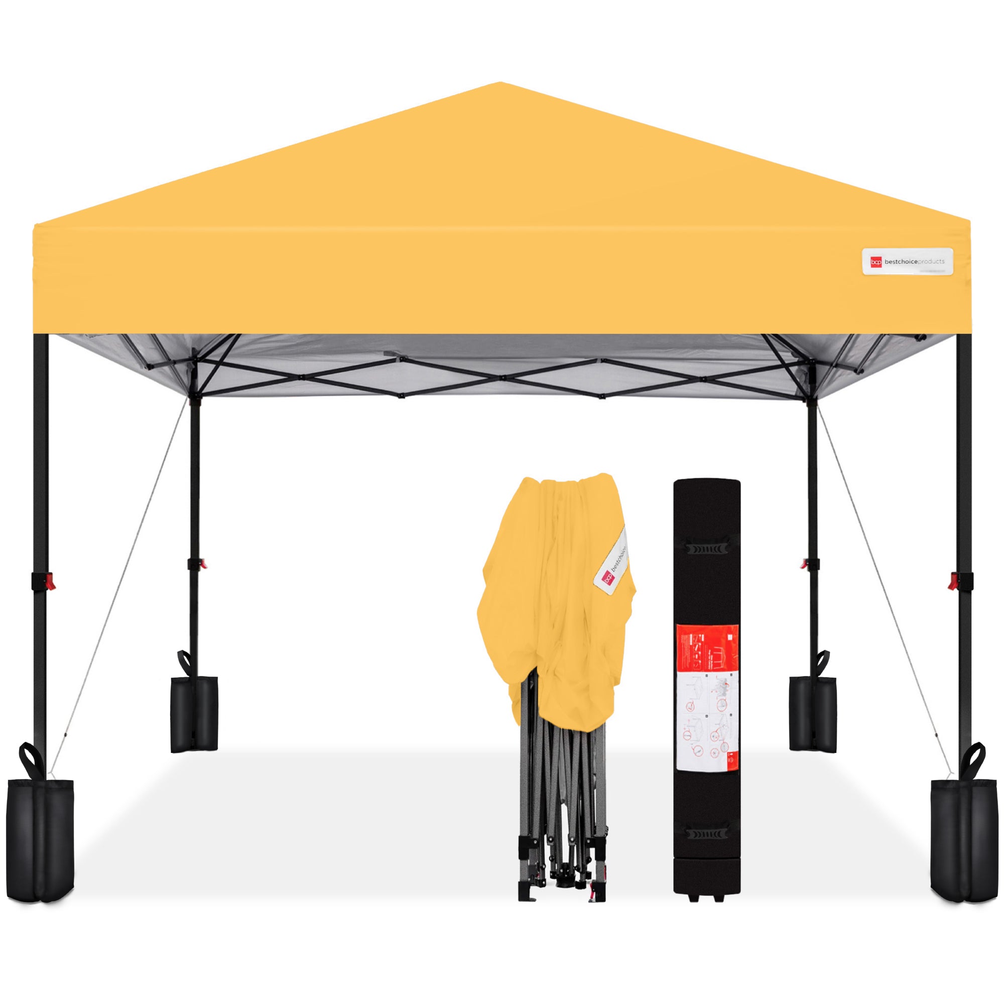 Instant Up Camopy 組み立て式 One-Person Setup Instant Pop Up Canopy w/ Case, 4 Weight Bags