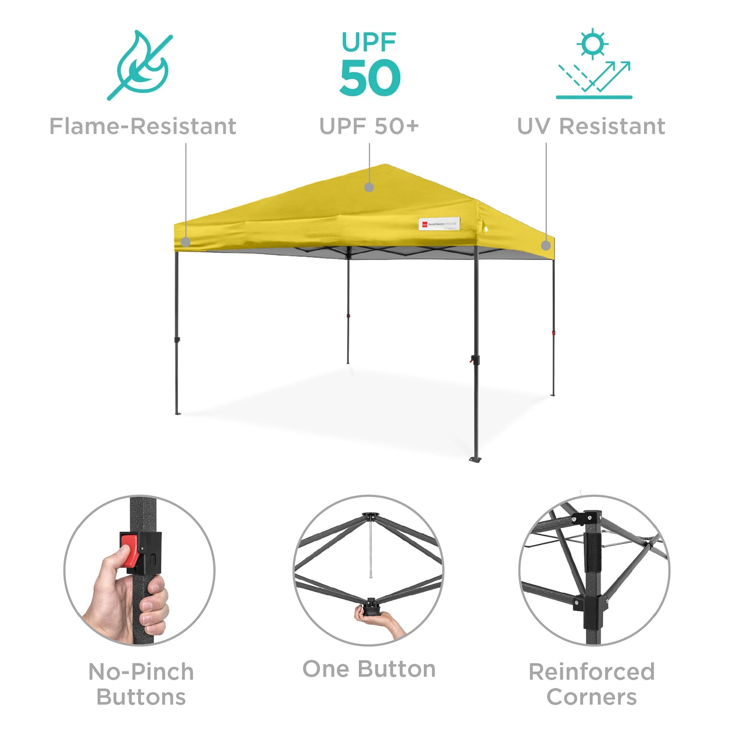 One-Person Setup Instant Pop Up Canopy w/ Case, 4 Weight Bags - 12x12ft
