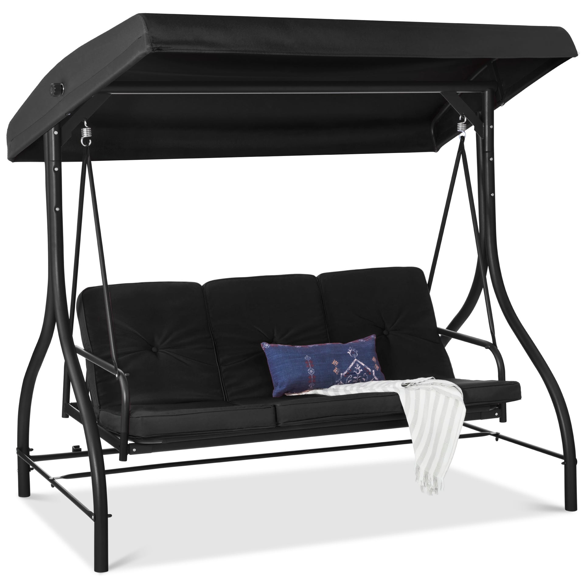 kettler avance outdoor swing seat with canopy Best Choice Products 3-Seat Outdoor Converting Canopy Swing Glider Patio Hammock w/ Removable Cushions