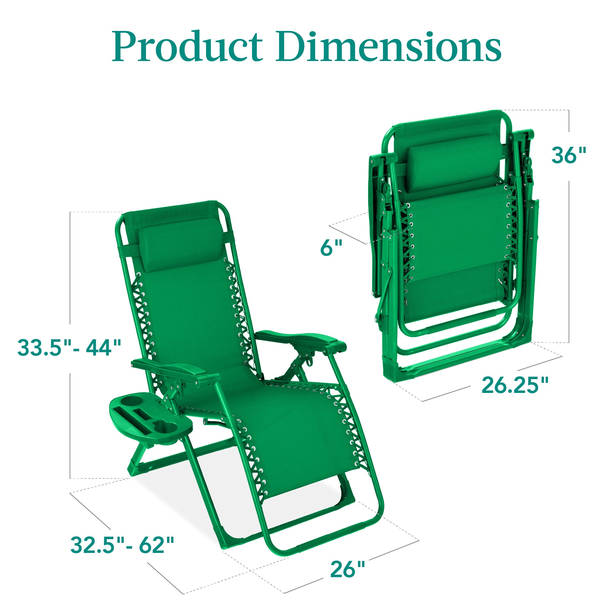 Monochromatic Zero Gravity Patio Chair Recliner w/ Side Tray
