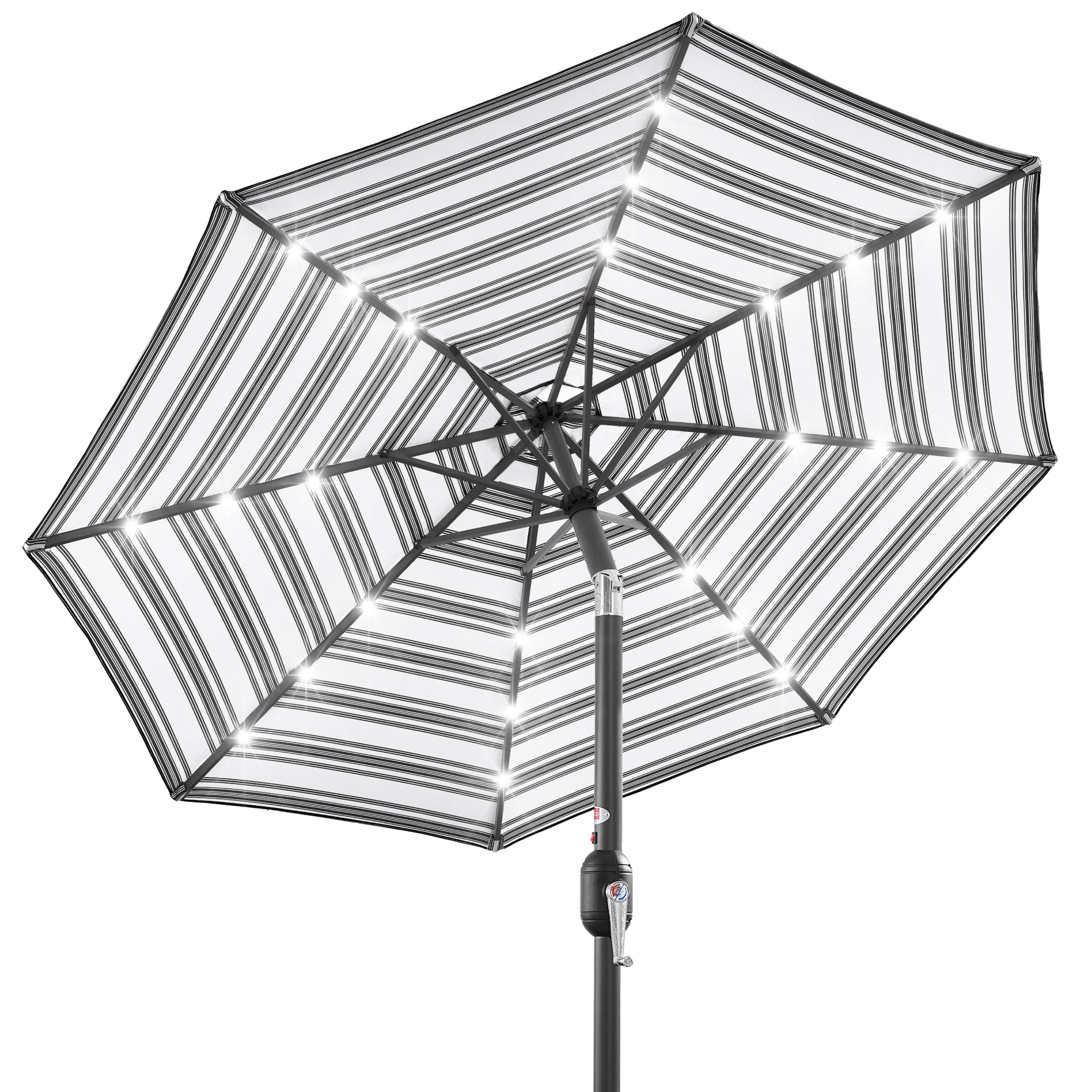 black & white stripped patio umbrellas Best Choice Products 10ft Solar LED Lighted Umbrella w/ Tilt Adjustment, UV-Resistant Fabric Color:Money Print HK AND CULT FILM Entertain guests in style Bryant-Denny Stadium